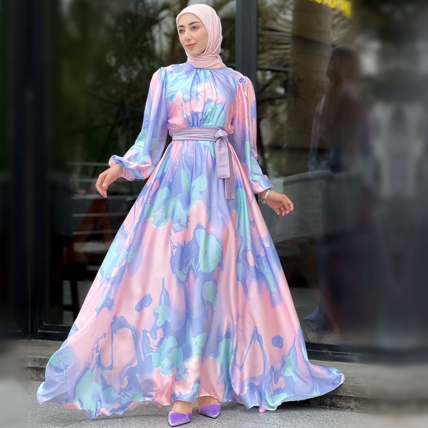 LUMAYA LM1211 High Neck,Zipper At Back,with DeatcLMble Belt,