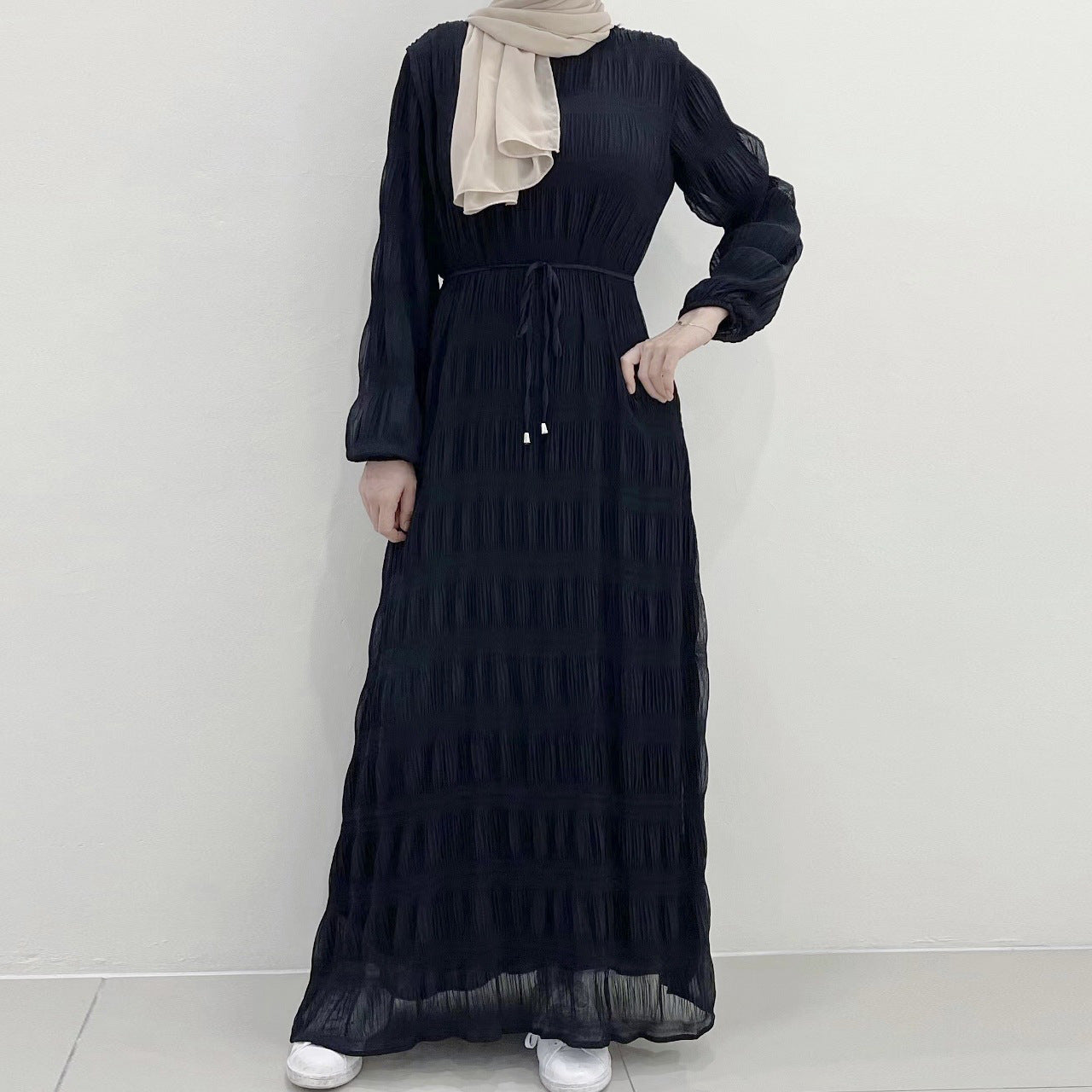 LUMAYA LUMAYA1049 Long Chiffon Pleated Dress