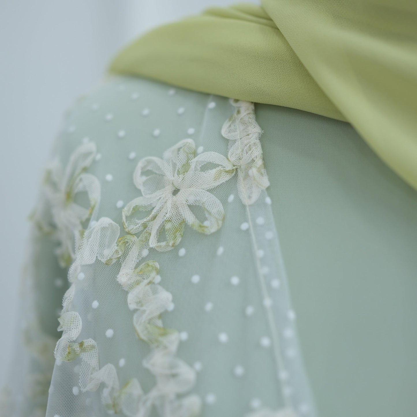 LM6622 3D flower mesh cardigan (optional headscarf and inner layer)