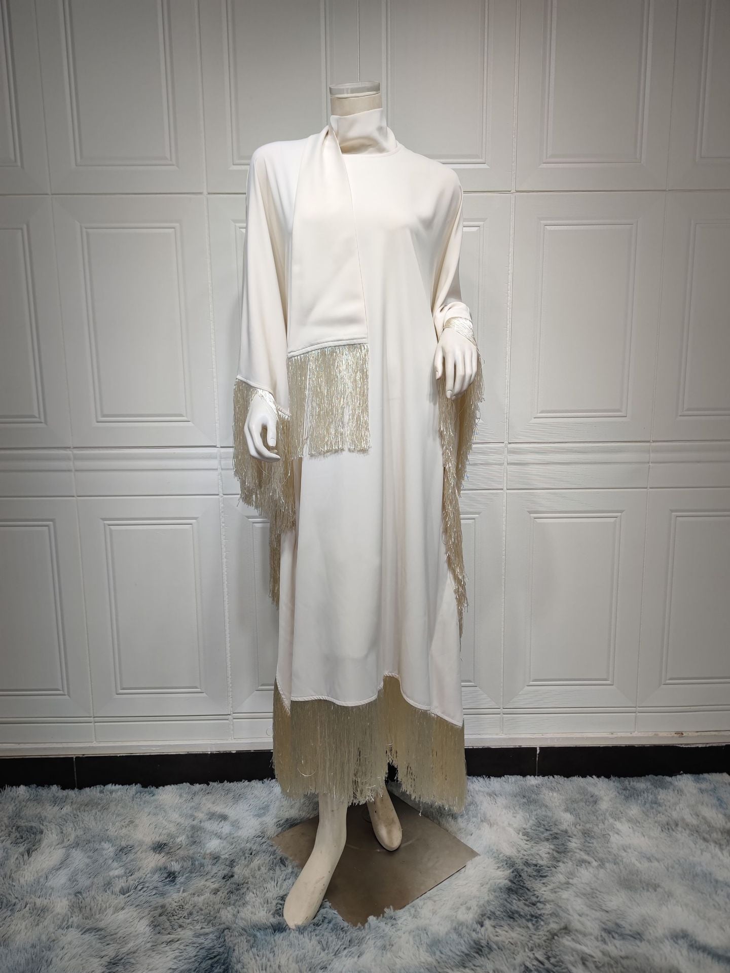 LUMAYA0467 Ladies Dolman Sleeve Tassel Kaftan High Fashion Dress modest party dress