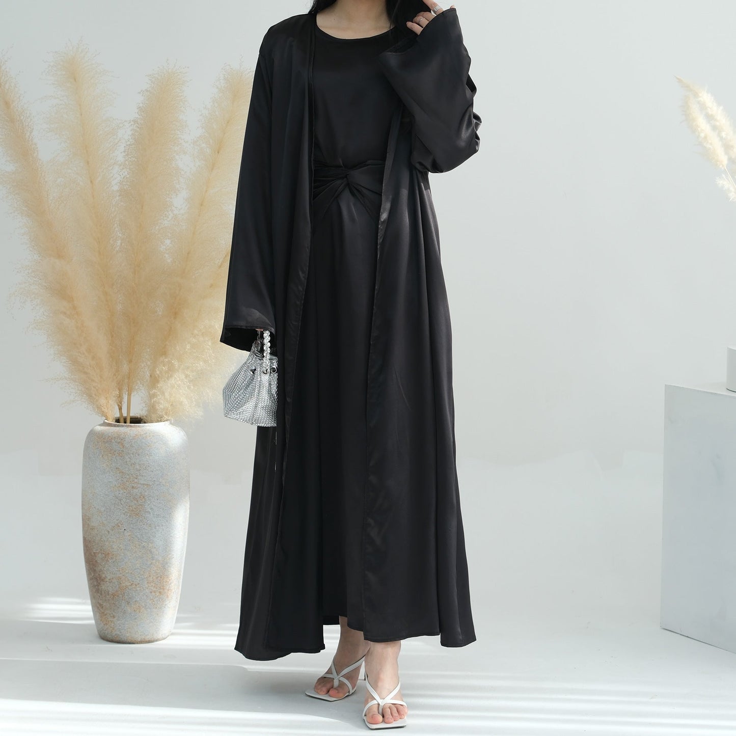 LM6581 Solid color three-piece women's long skirt suit