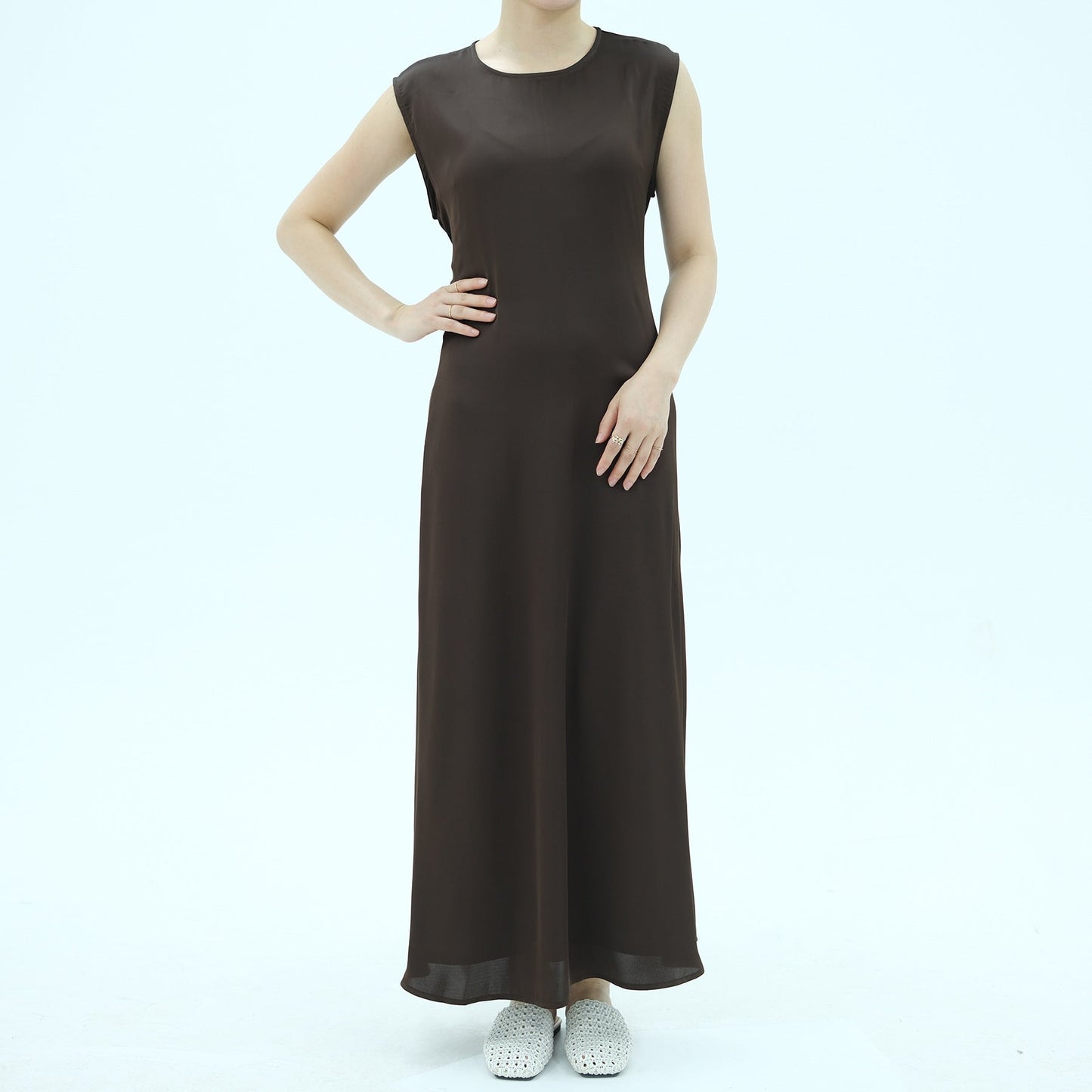 LM6620 Sleeveless Back Tie Dress (One-Piece)