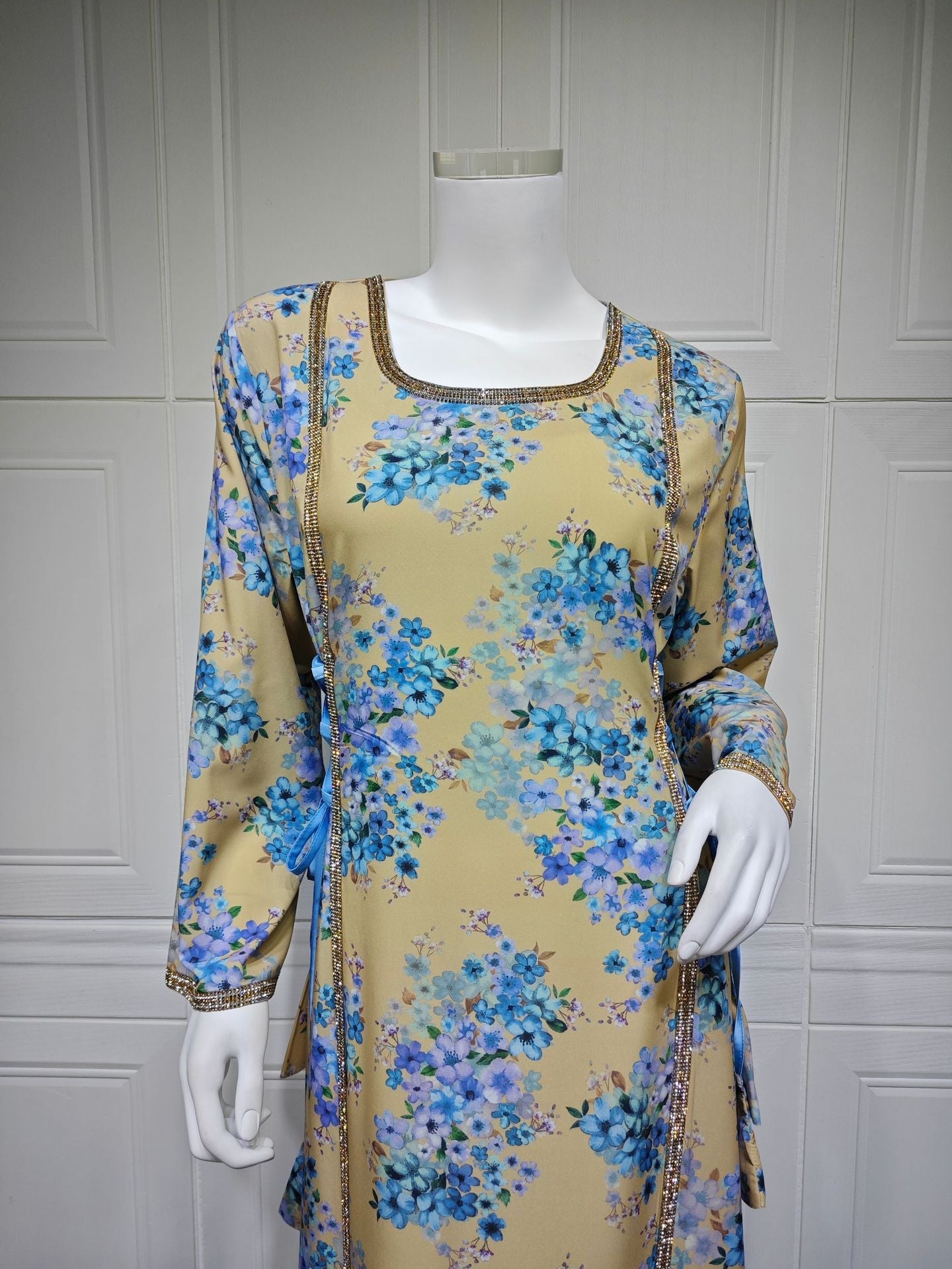 LM6642 Floral print long dress