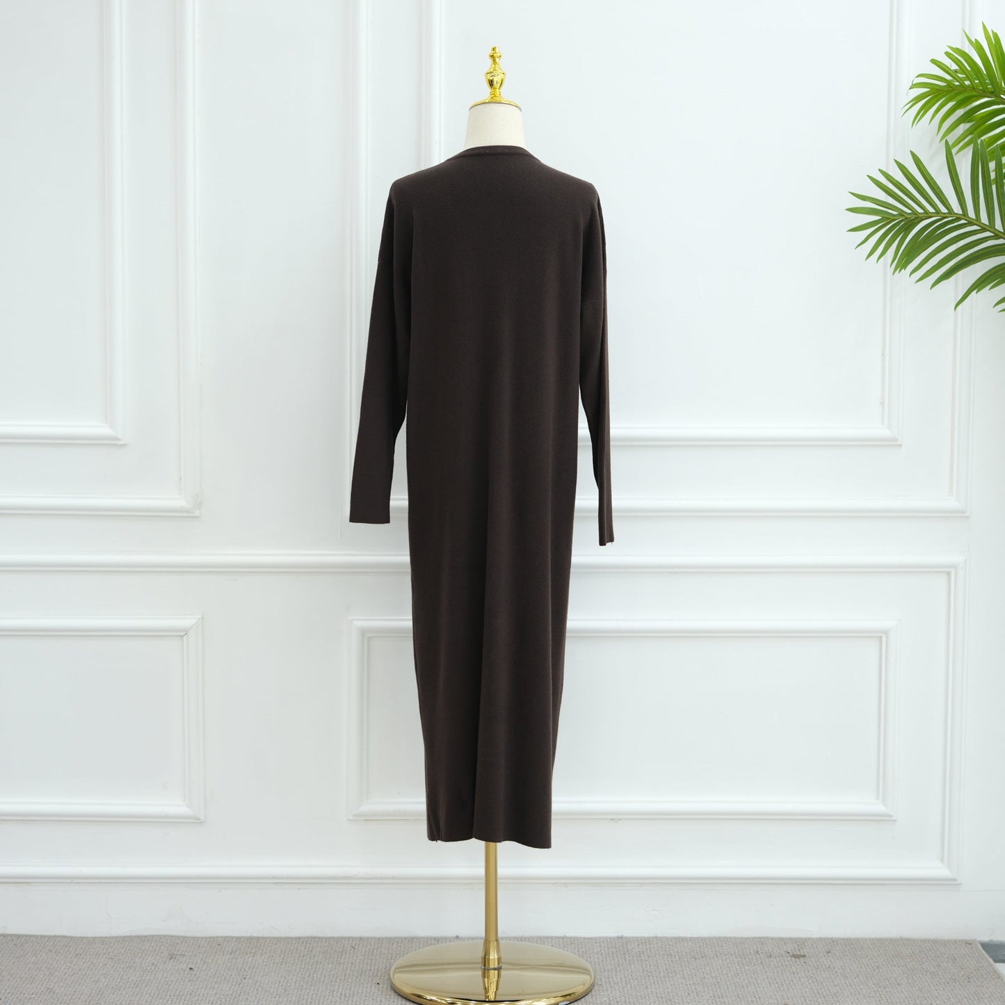 LM6598 Autumn and Winter Knitted Dress, Long Solid Color (headscarf Not Included)