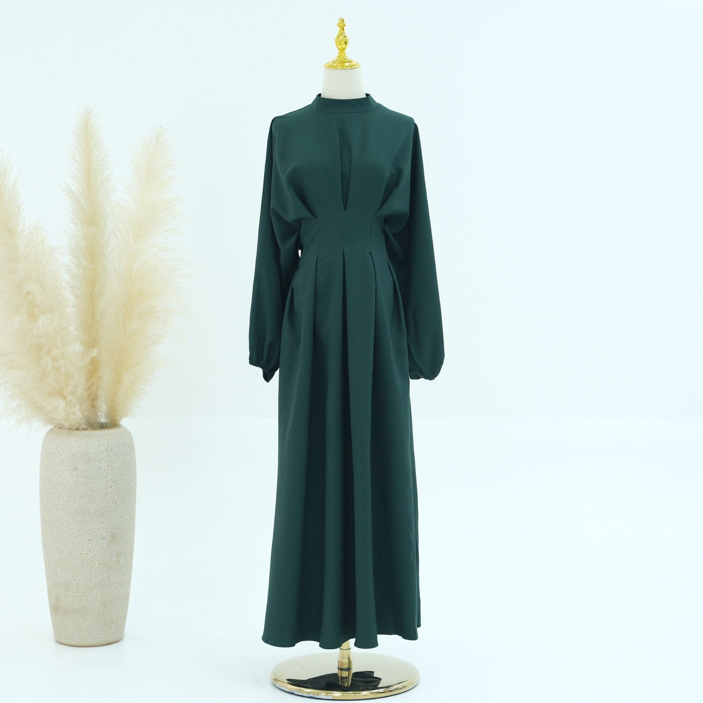 HASA's Series  HA1226 Delicate and Elegant Solid Colored Dress