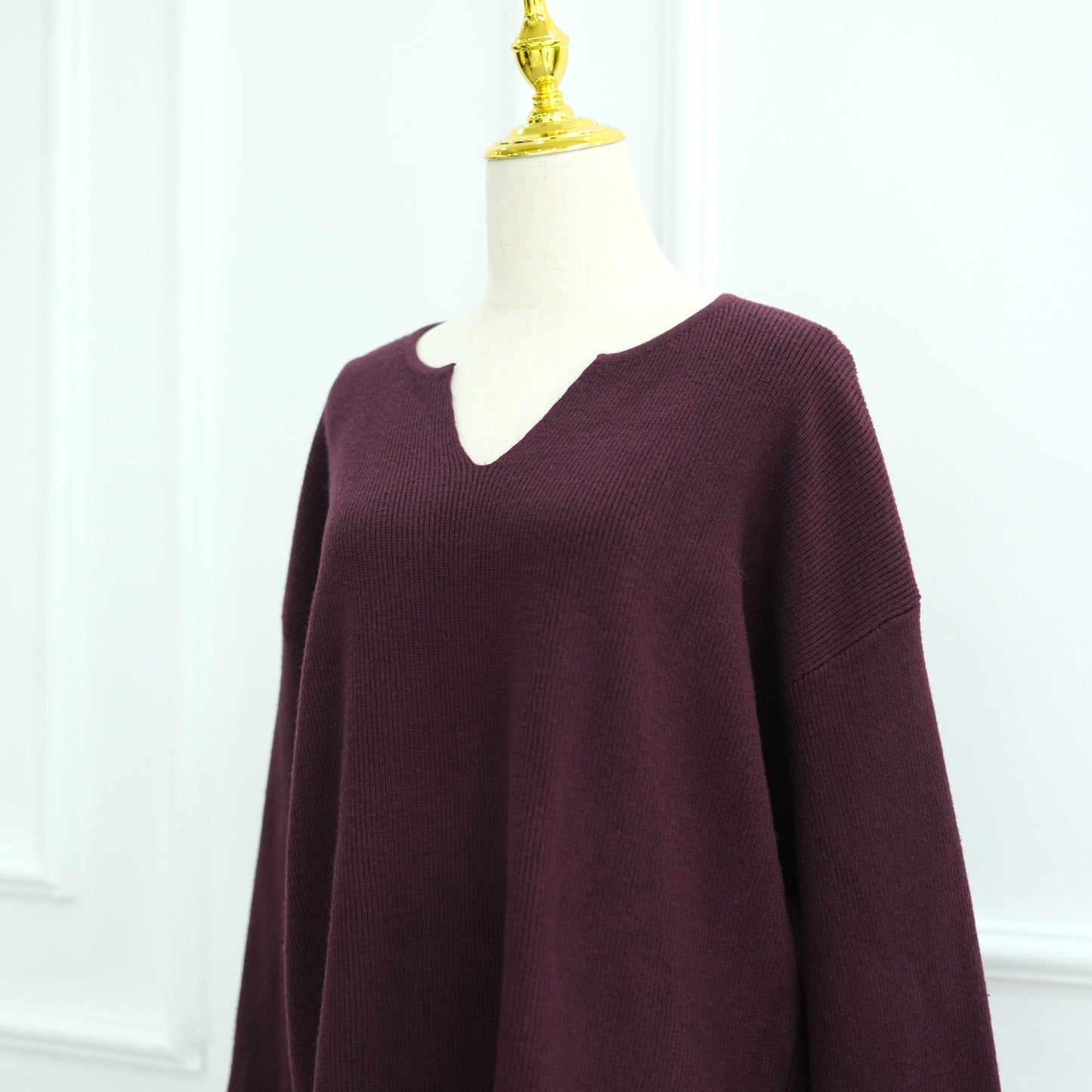 LM6597 Autumn and winter thickened knitted suit solid color two-piece suit (excluding headscarf) top + skirt