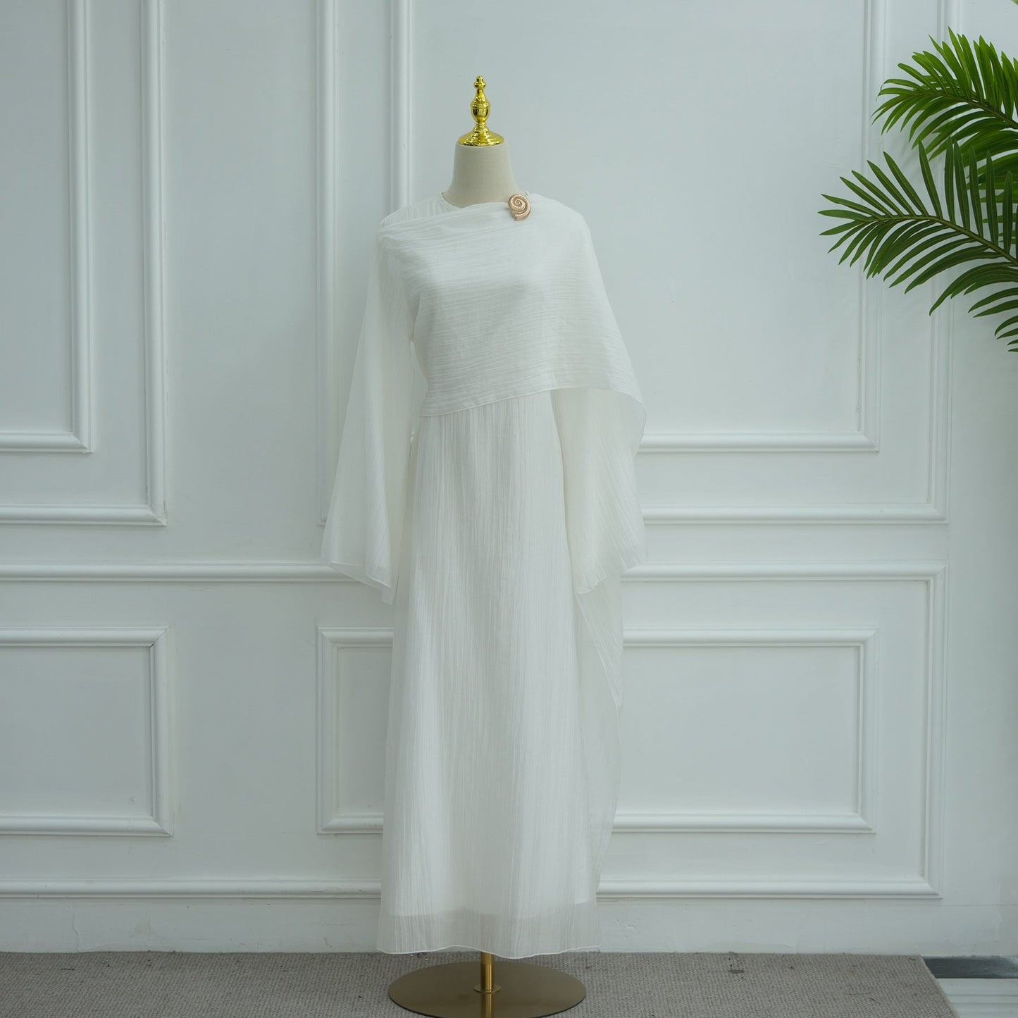 LM6629 Design Solid Color Double Layer Dress
