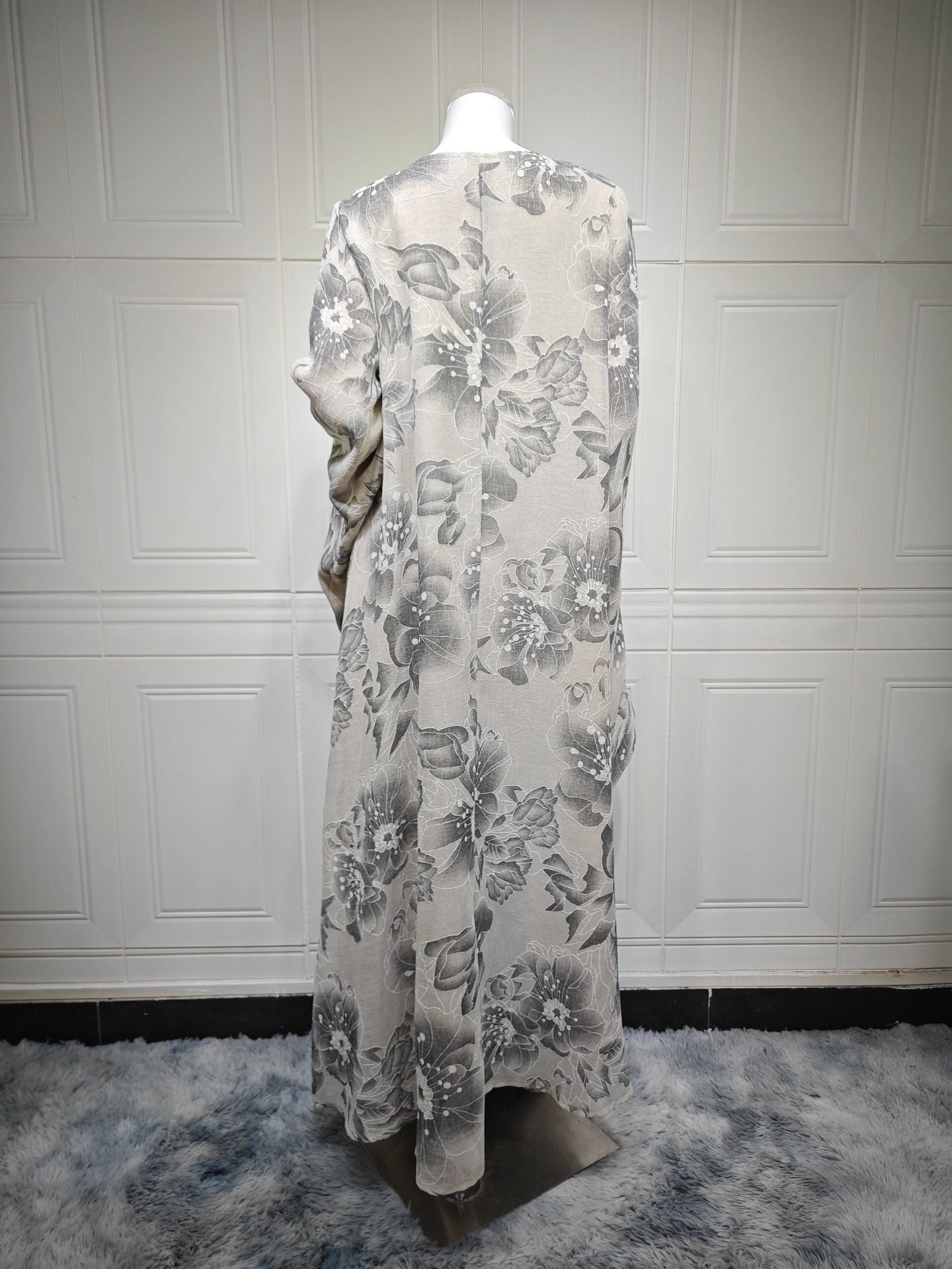 LM6639 Floral Appliqué Embroidered Long Dress