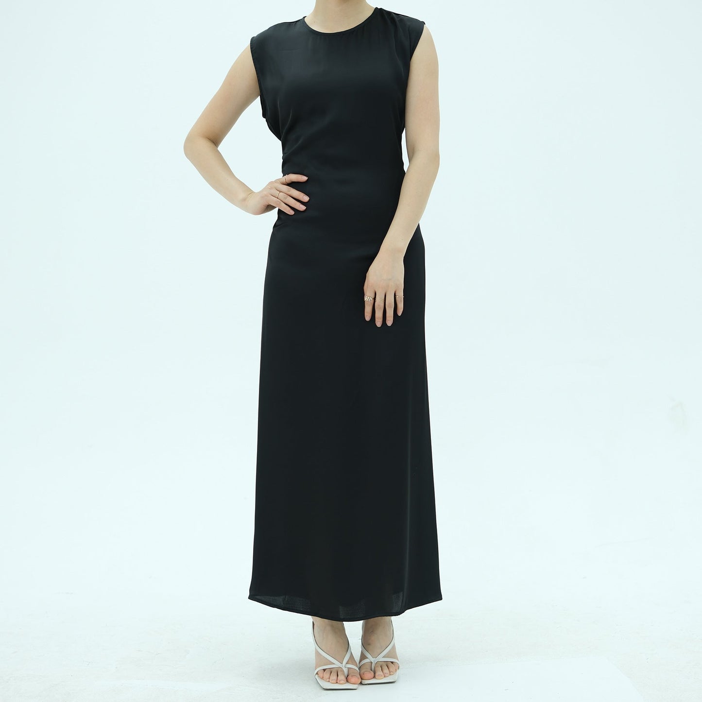 LM6620 Sleeveless Back Tie Dress (One-Piece)