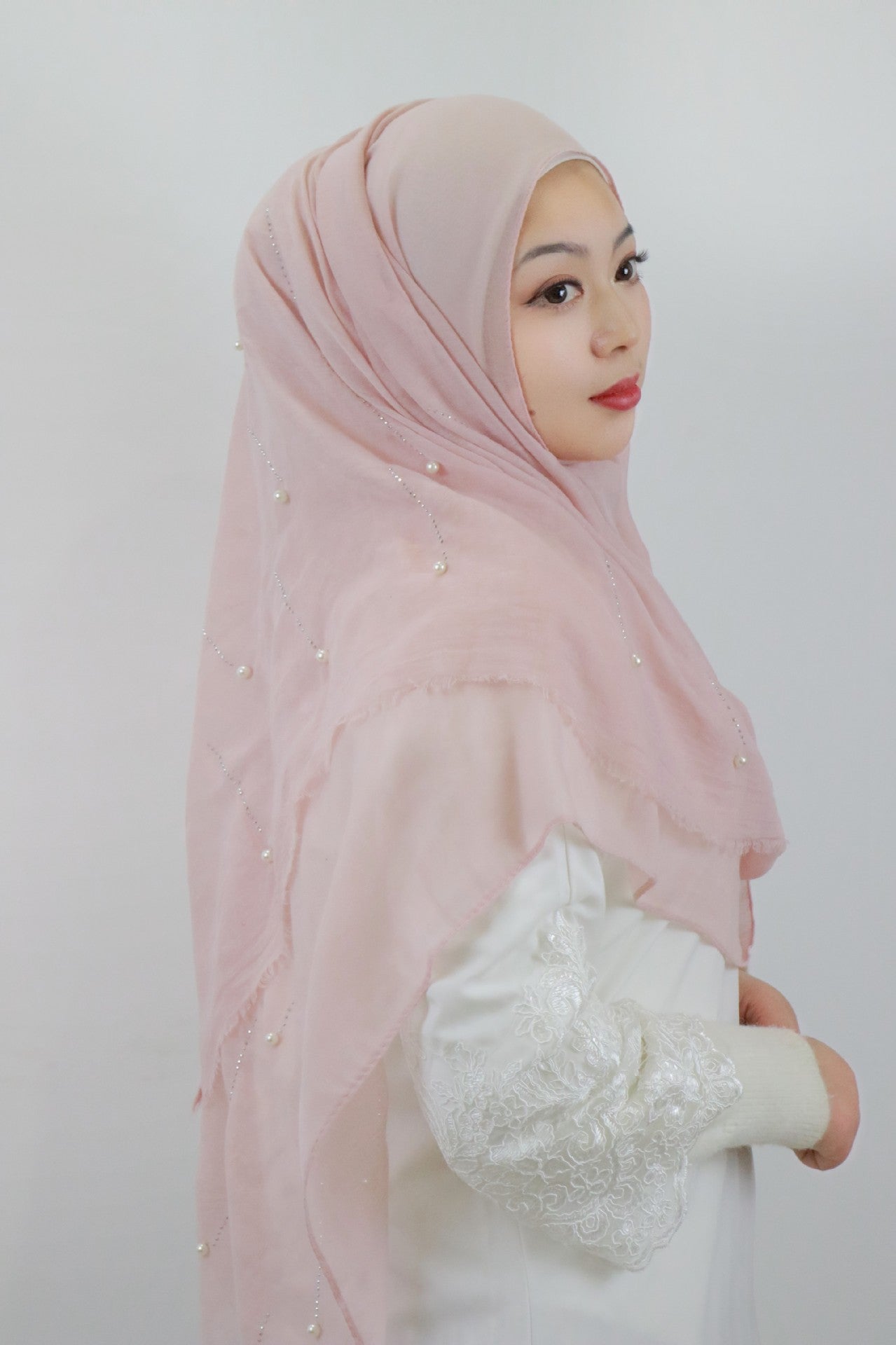 LUMAYA LM1106 Solid Color Scarf Long Beaded SLMwl Headband