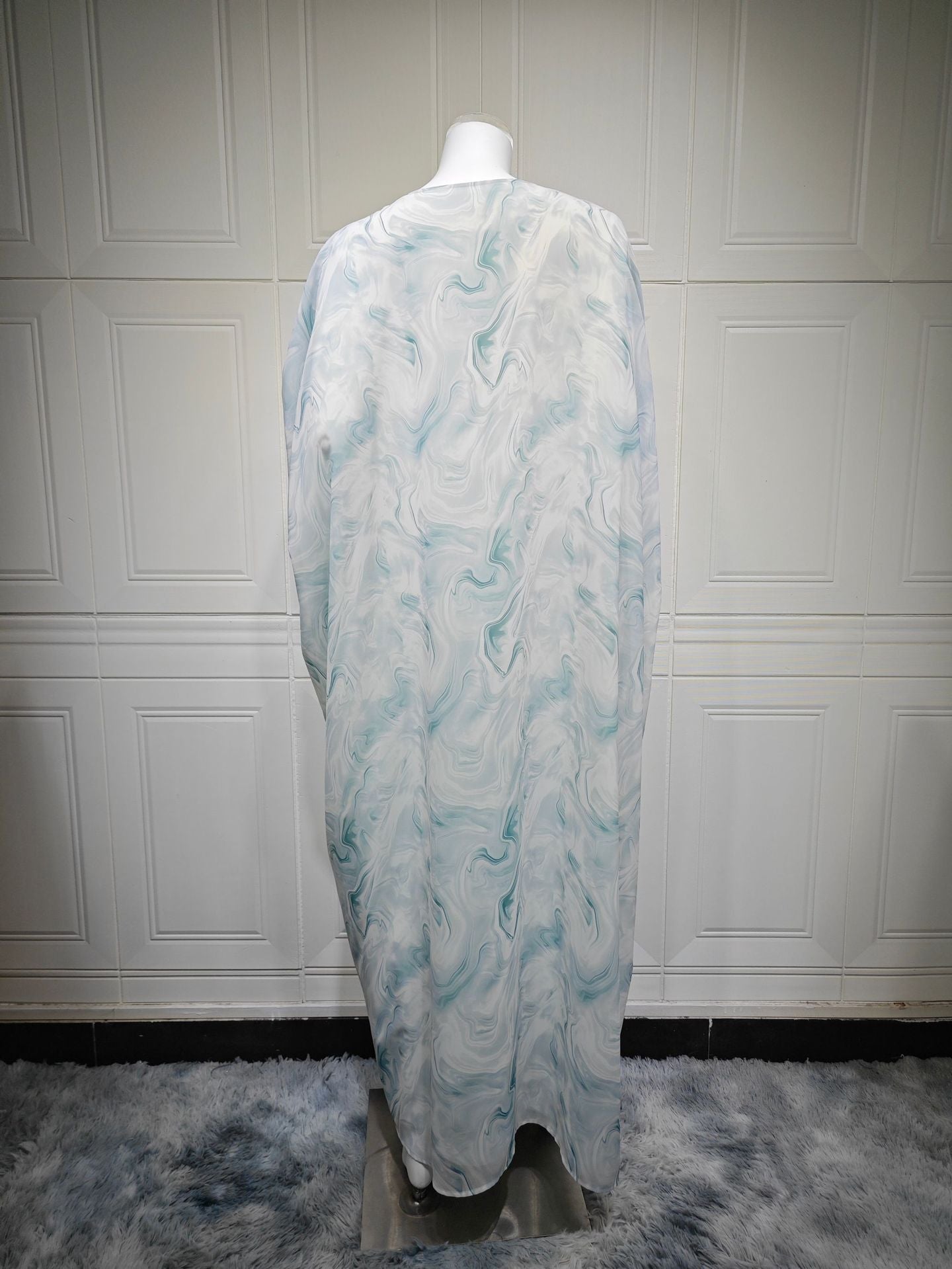 LM6635 Abaya chiffon printed two-piece set (including headscarf)
