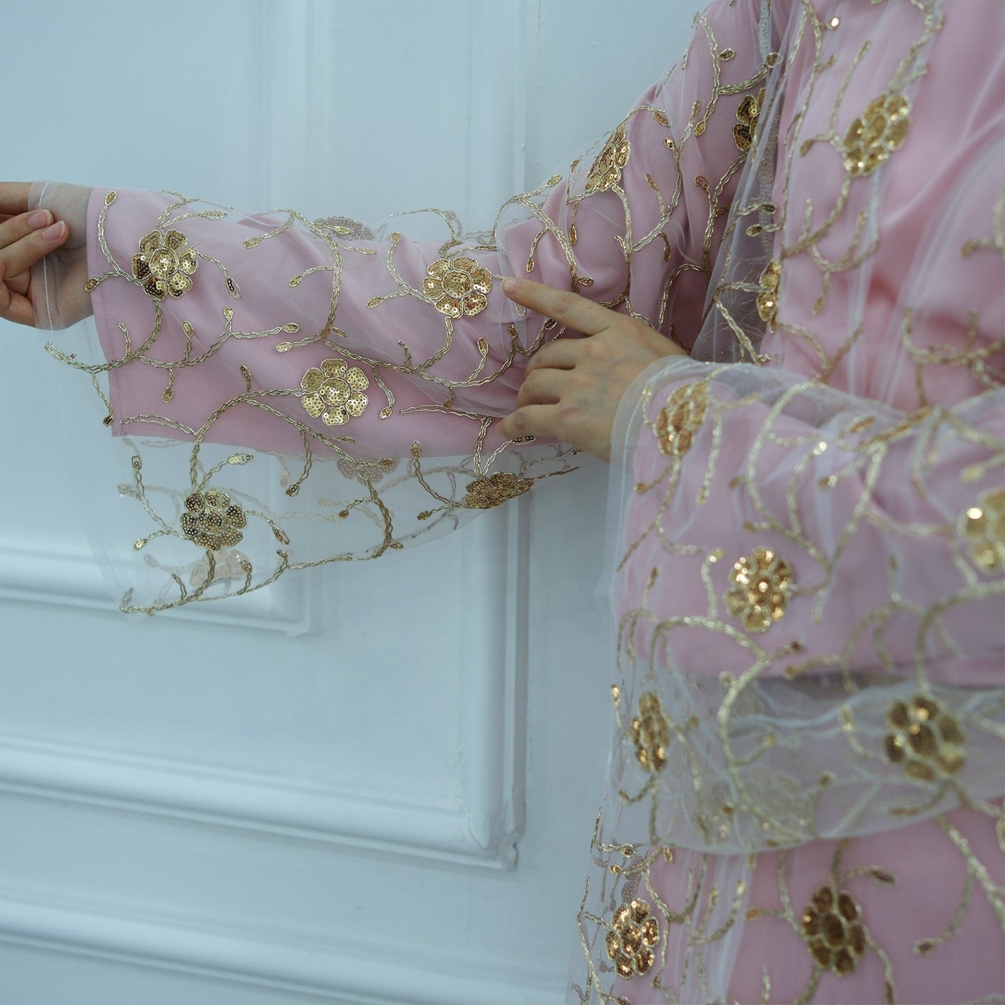 LM6627 Gold hook flower embroidered cardigan (with optional inner wear)