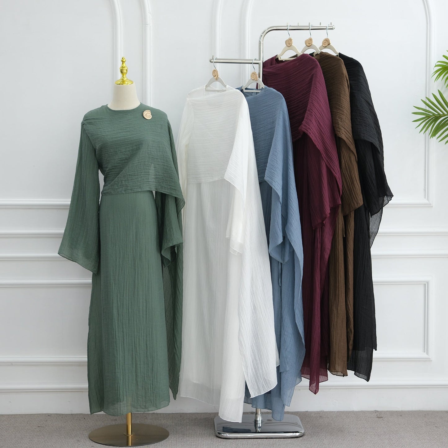 LM6629 Design Solid Color Double Layer Dress