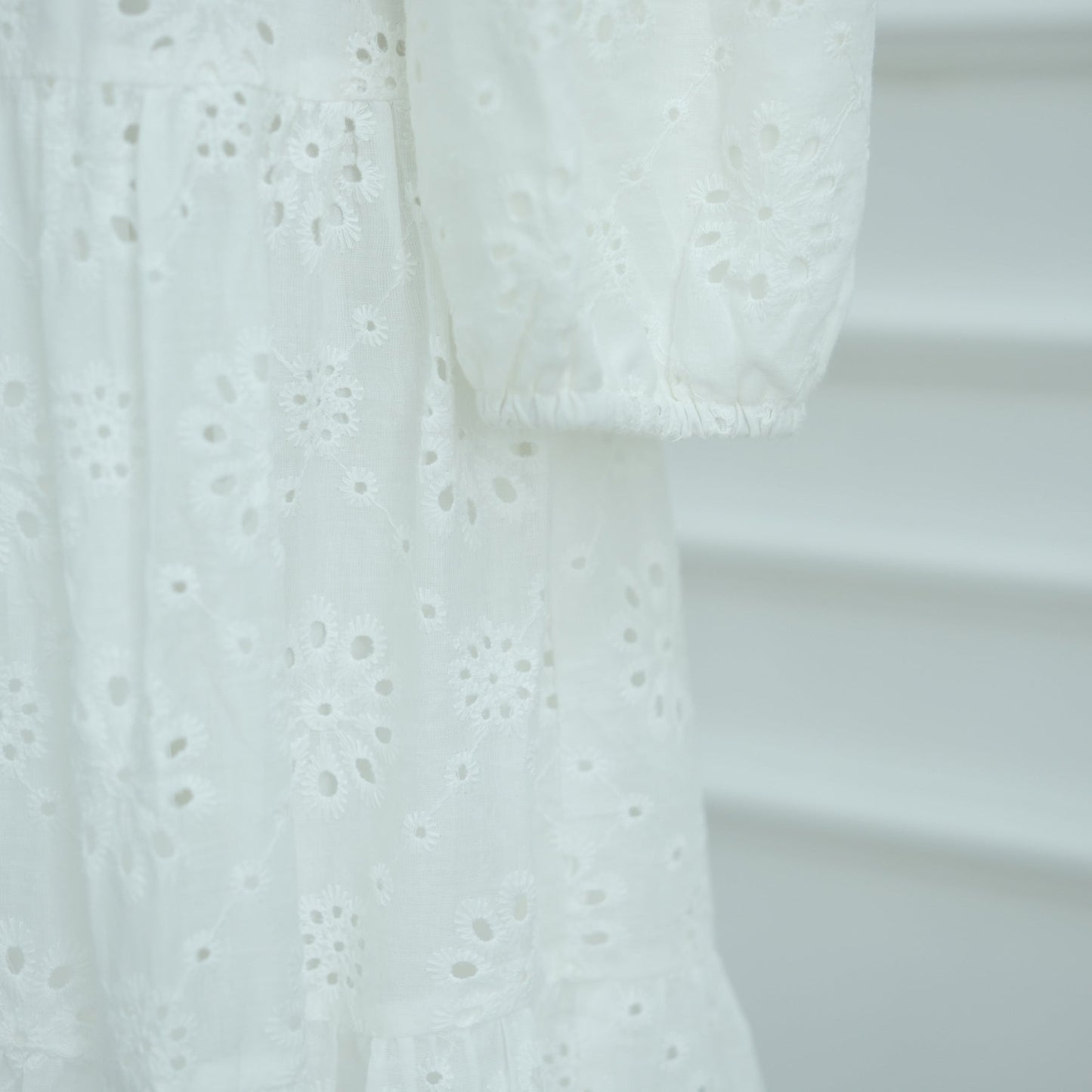 LM6630 Cotton embroidered flower long dress
