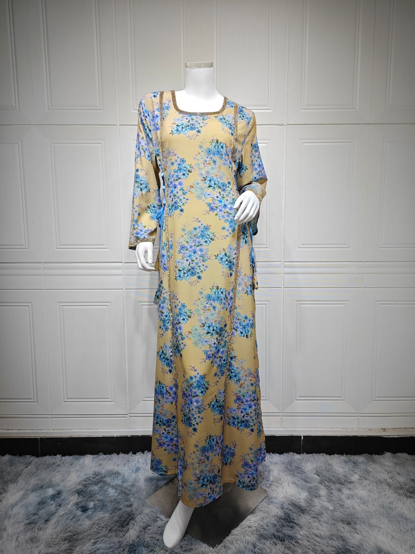 LM6642 Floral print long dress