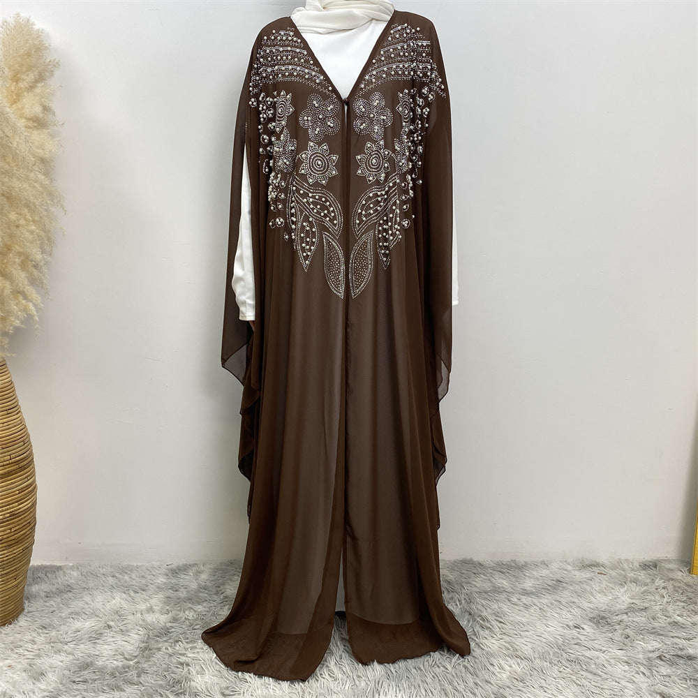 LUMAYA LUMAYA1085 Muslim Rhinestone Cardigan Dress