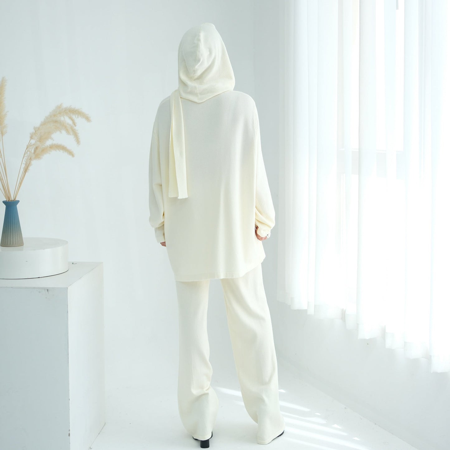 LM6593 Soft knitted home set | Simple solid color two-piece set