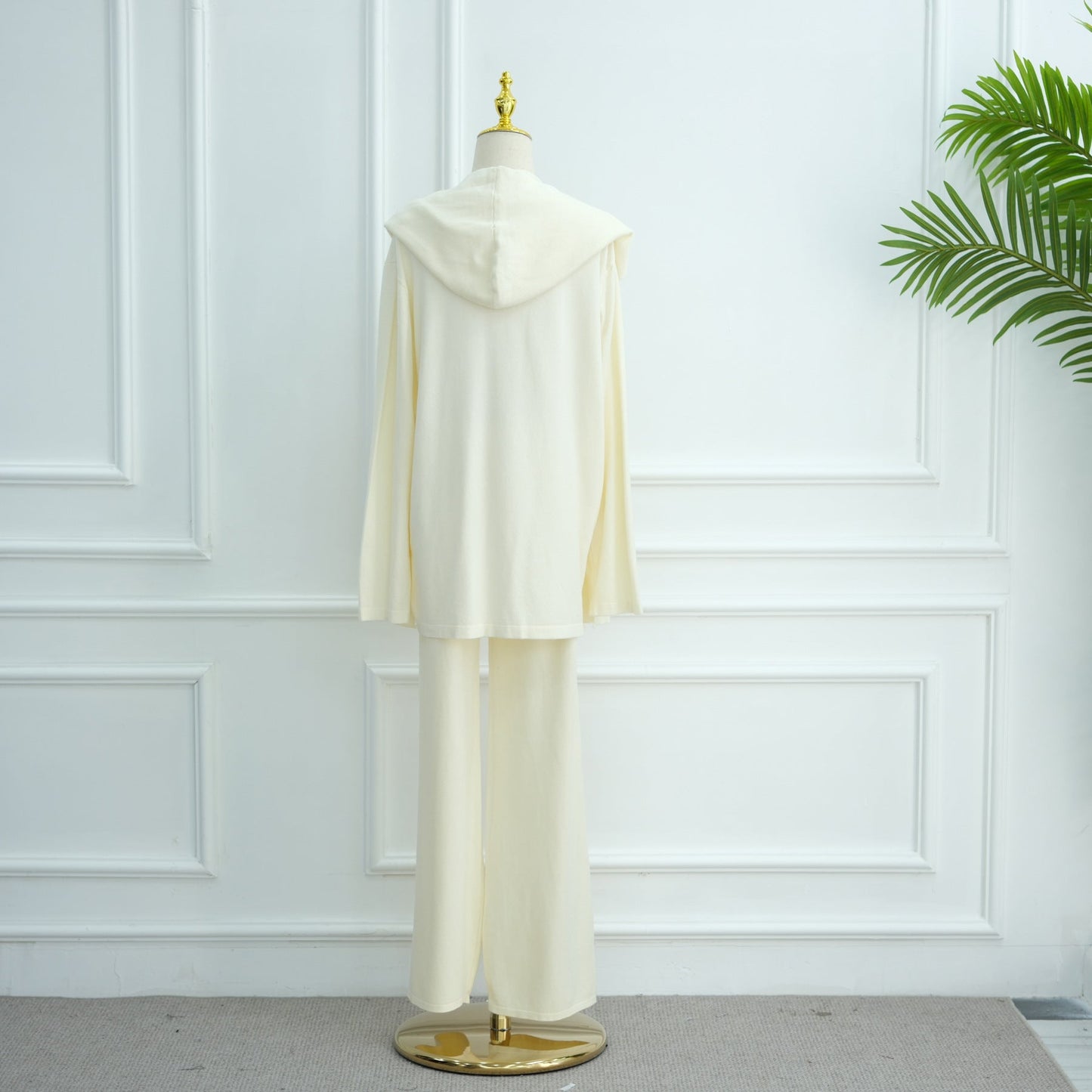 LM6593 Soft knitted home set | Simple solid color two-piece set