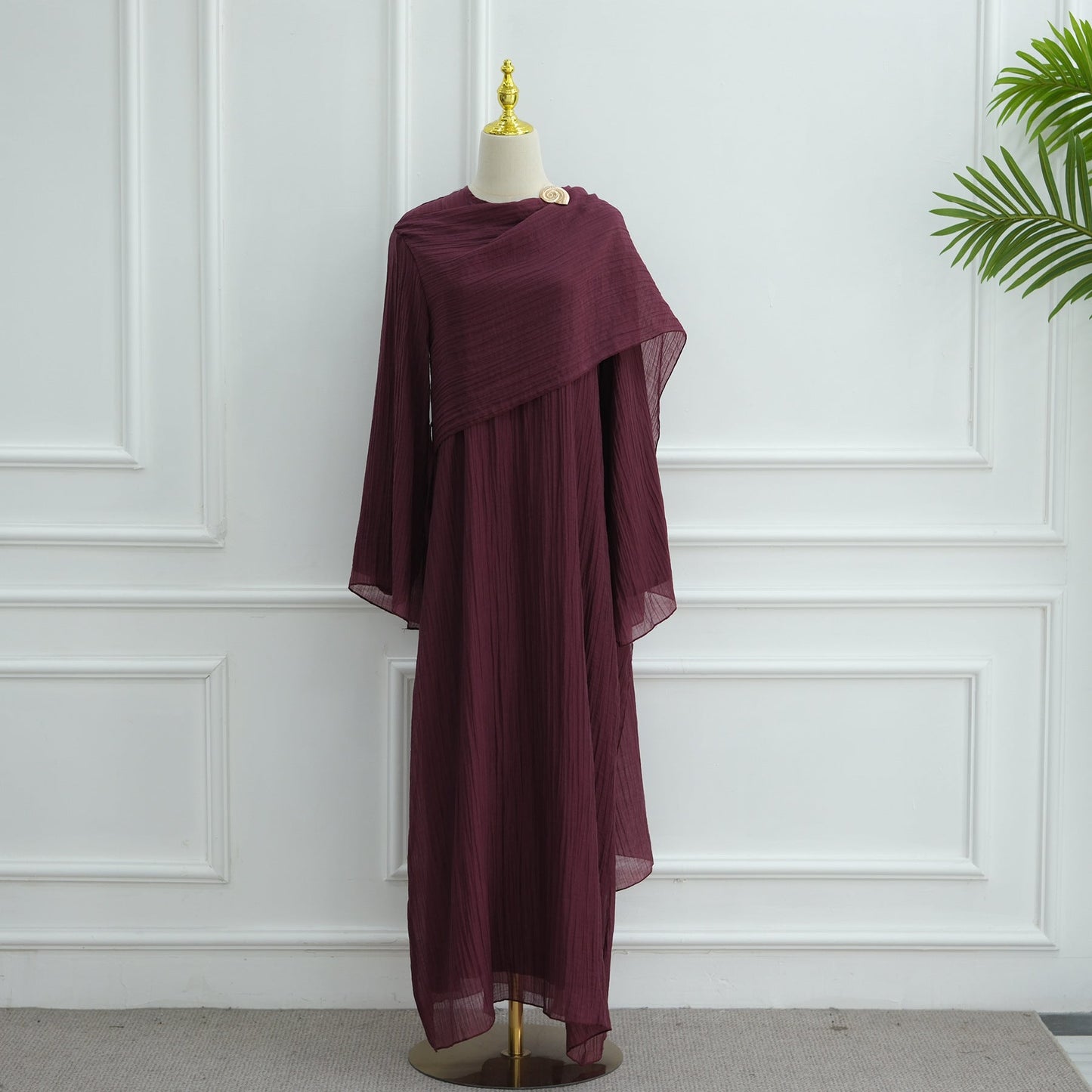 LM6629 Design Solid Color Double Layer Dress