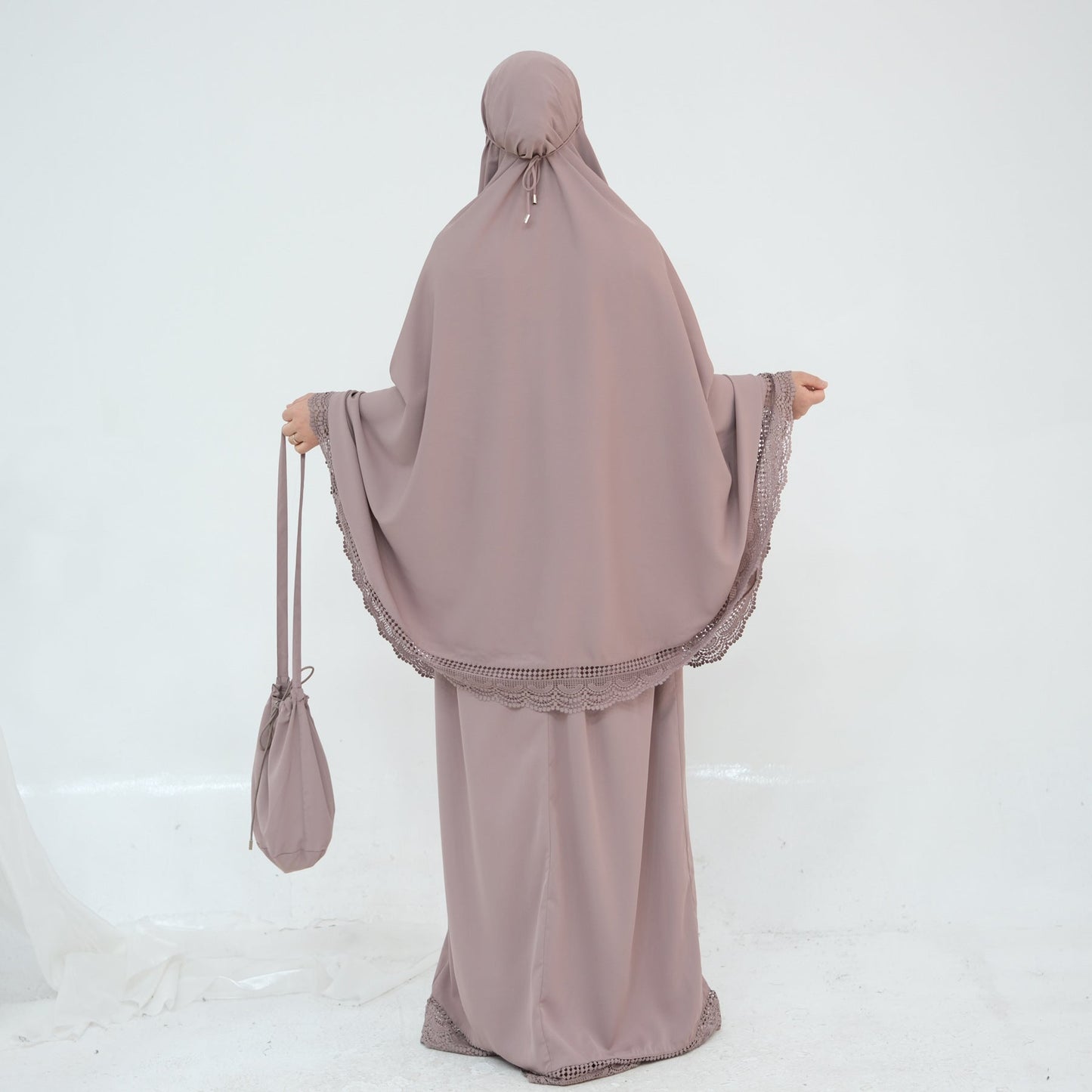 LM6615 Lace Prayer 4-Piece Set (Includes Prayer Mat and Storage Bag)