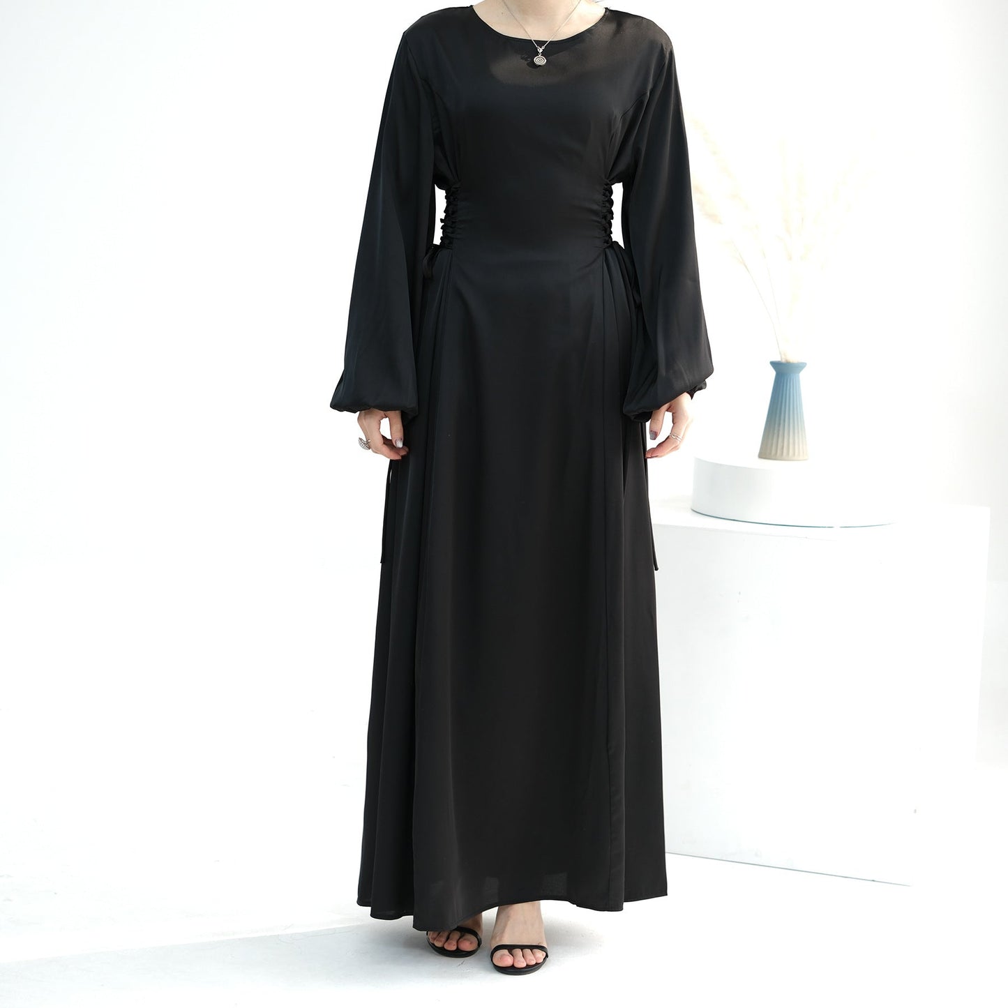 LUMAYA LUMAYA0991 Solid Color High-necked Slim Elegant Dress