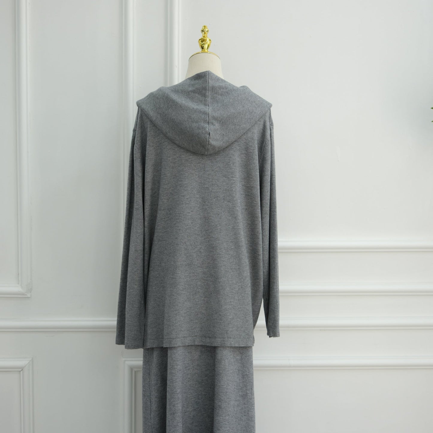 LM6609 Autumn and winter thickened knitted two-piece suit (excluding headscarf)