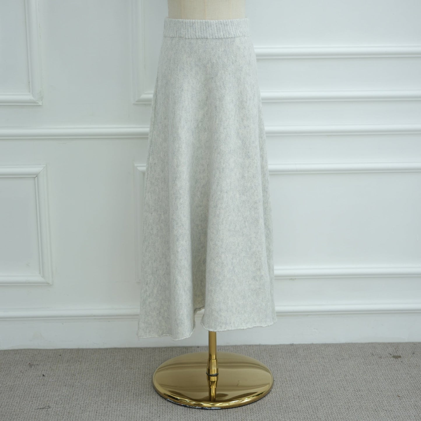 LM6596 Autumn and winter thickened knitted three-piece suit (excluding headscarf) vest + cardigan + skirt