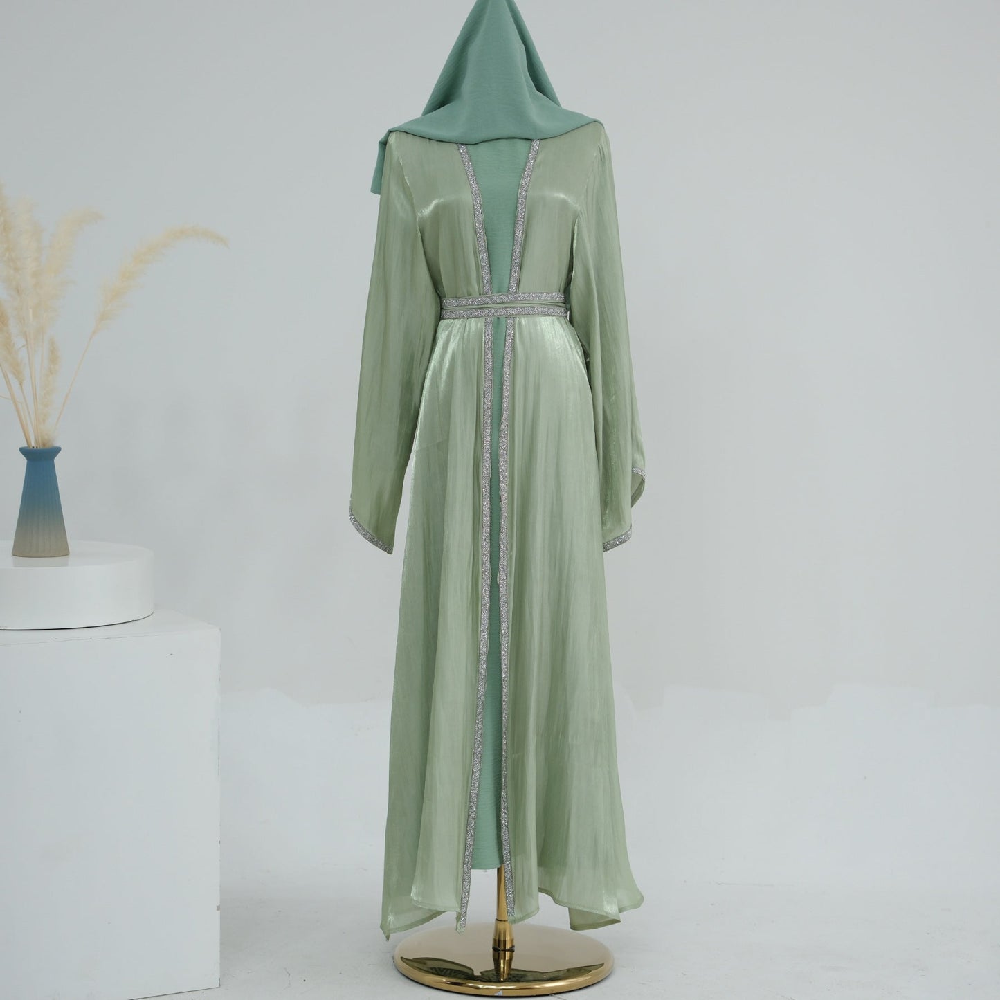 LUMAYA LM1185 3pcs Set Cardigan+Inner Dress+Hijab