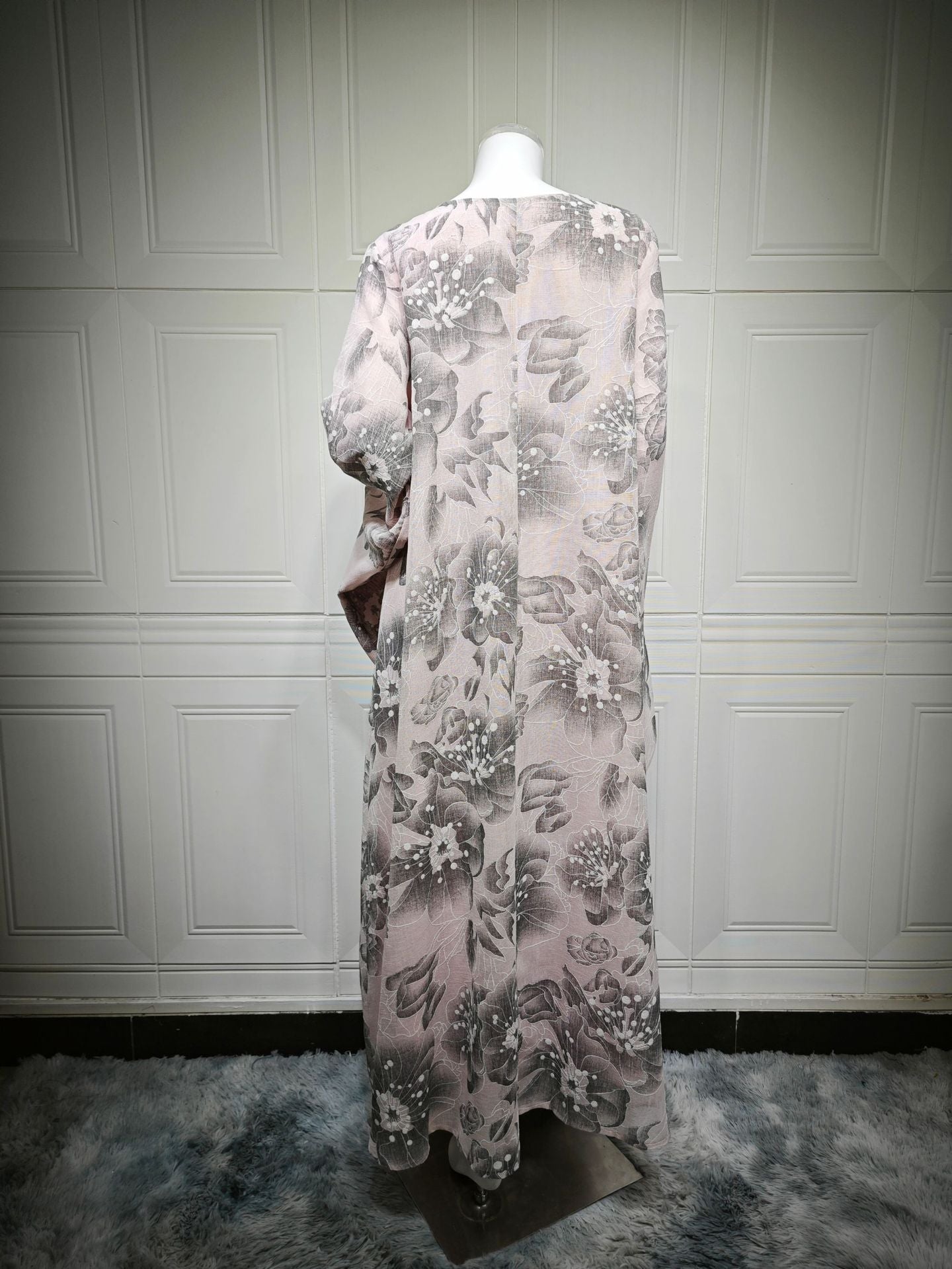 LM6639 Floral Appliqué Embroidered Long Dress