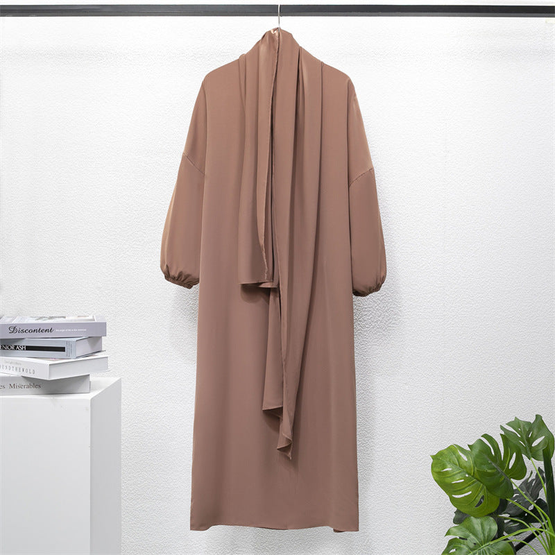 HAYA10049  New Middle East Dubai Turkish Robe Dress with Hijab hoody abaya