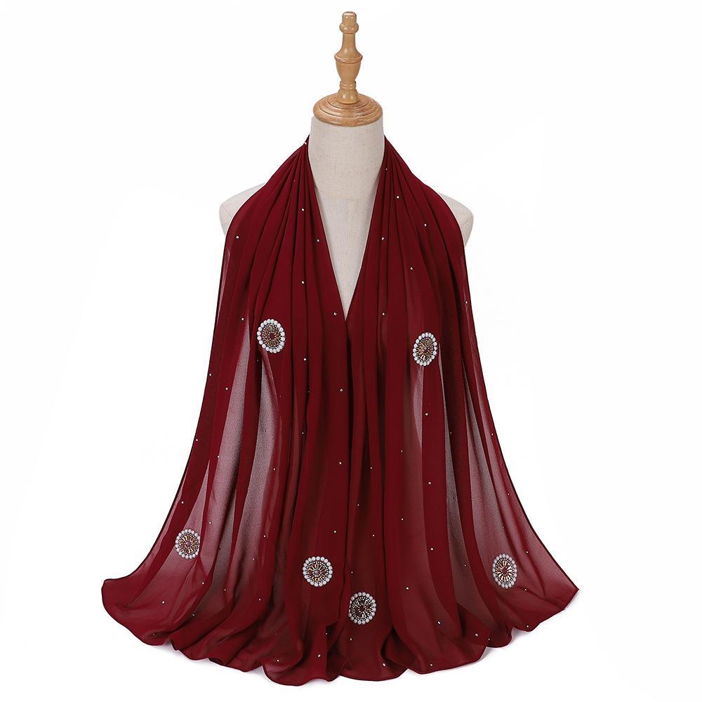 LUMAYA LM1126 Pearl Chiffon Baotou Scarf