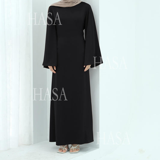 LUMAYA6491 Elegant Bell Sleeve Maxi Dress