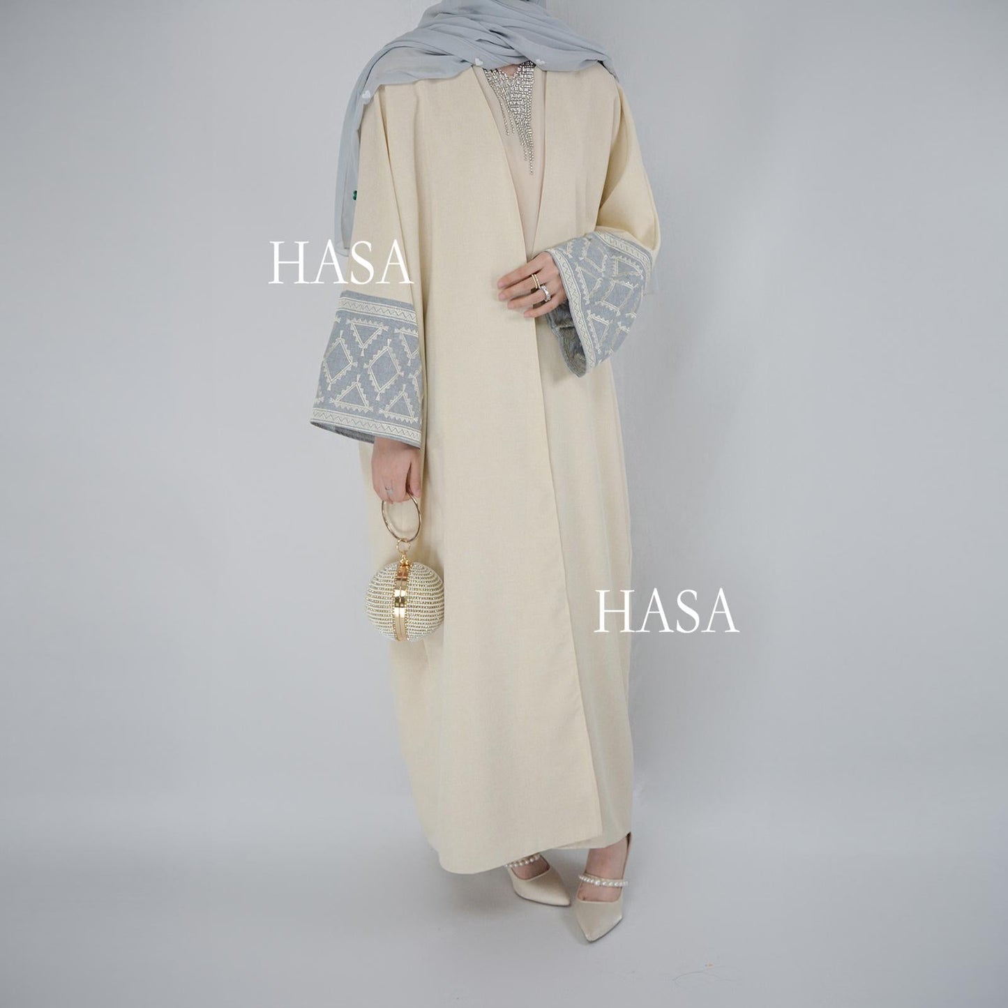 LUMAYA1444 Chic Embroidered Cardigan Robe: Elevate Your Style with Fashionable Elegance Party Abaya