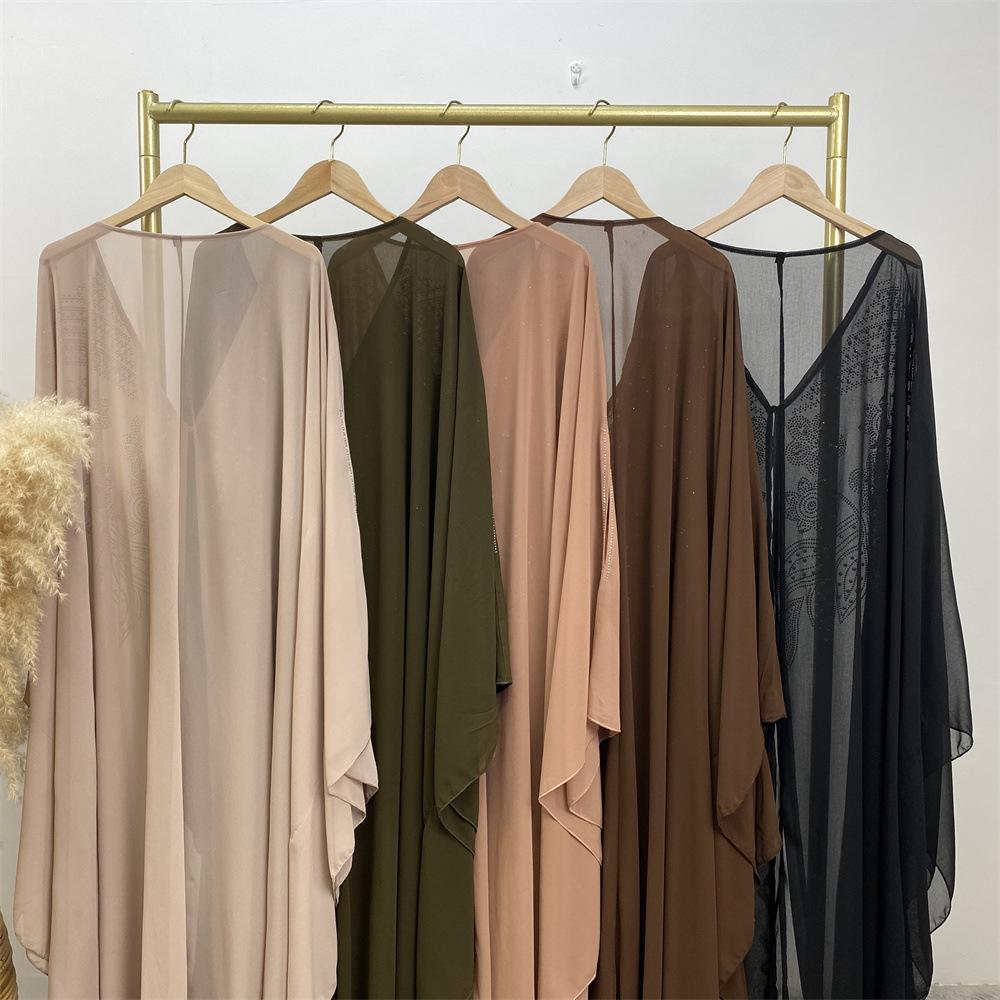 LUMAYA LUMAYA1085 Muslim Rhinestone Cardigan Dress
