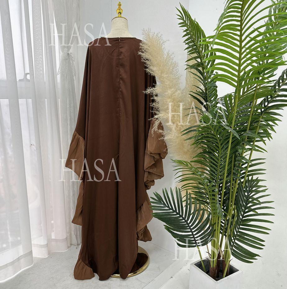 LUMAYA6473 Elegant and Graceful Heavy Stitching Lace Sleeve Robe