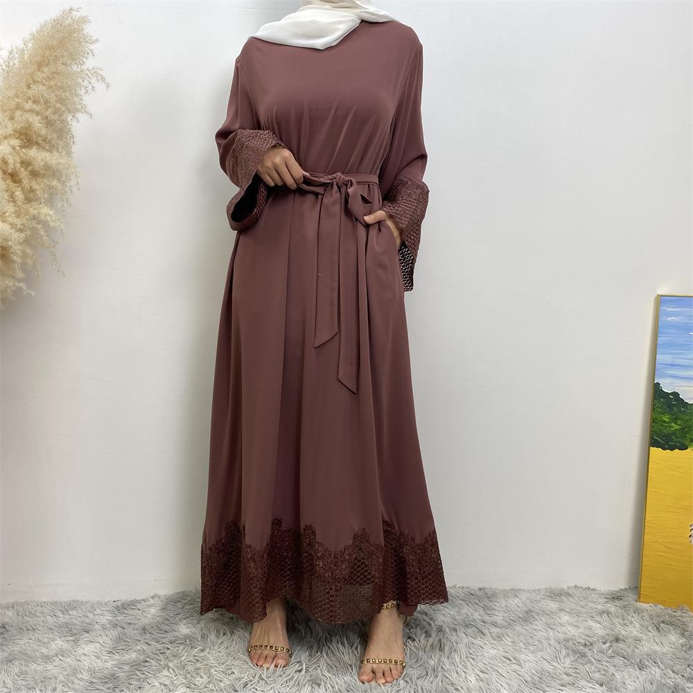 LUMAYA LUMAYA1084 Muslim Fashion Lace Robe Dress