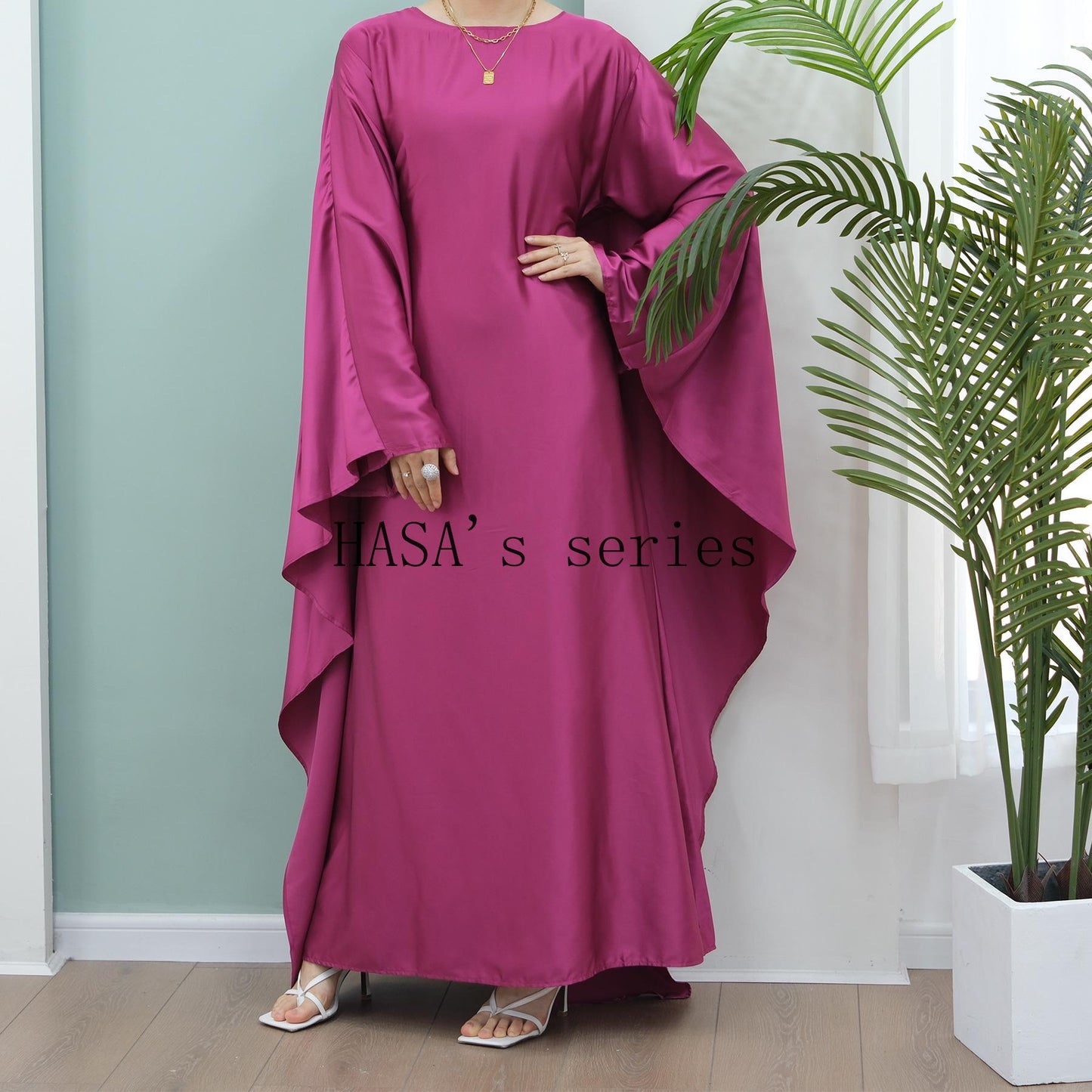 LUMAYA4835 High-density Stretch Satin Long Dress, Simple, Elegant, and Comfortable To Wear.