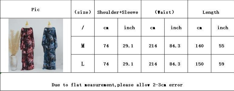 LM6621  Printed Long-sleeved Dress (with Optional Headscarf)