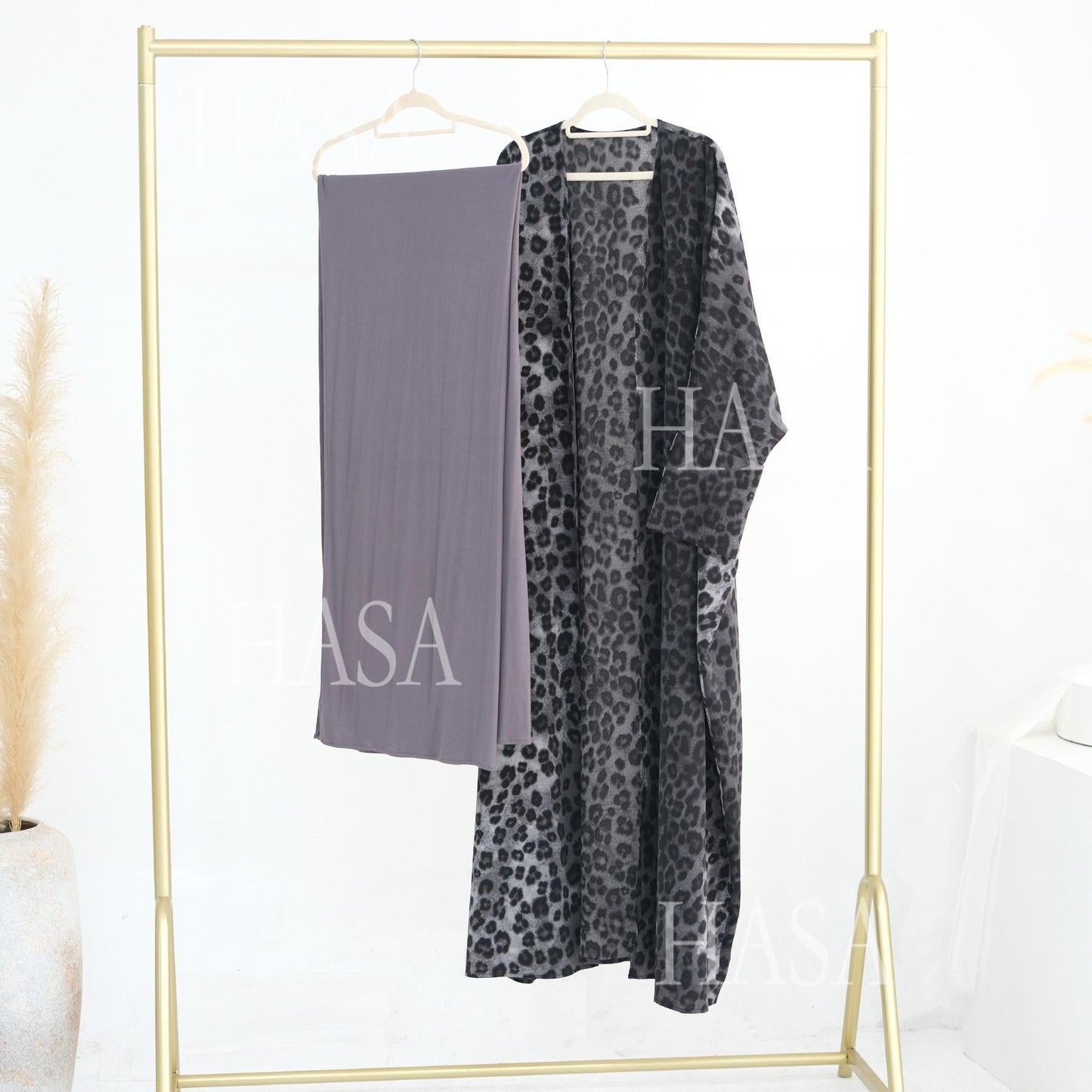 LM6576 Women's Printed Cardigan Abaya (with Optional Matching Headscarf)