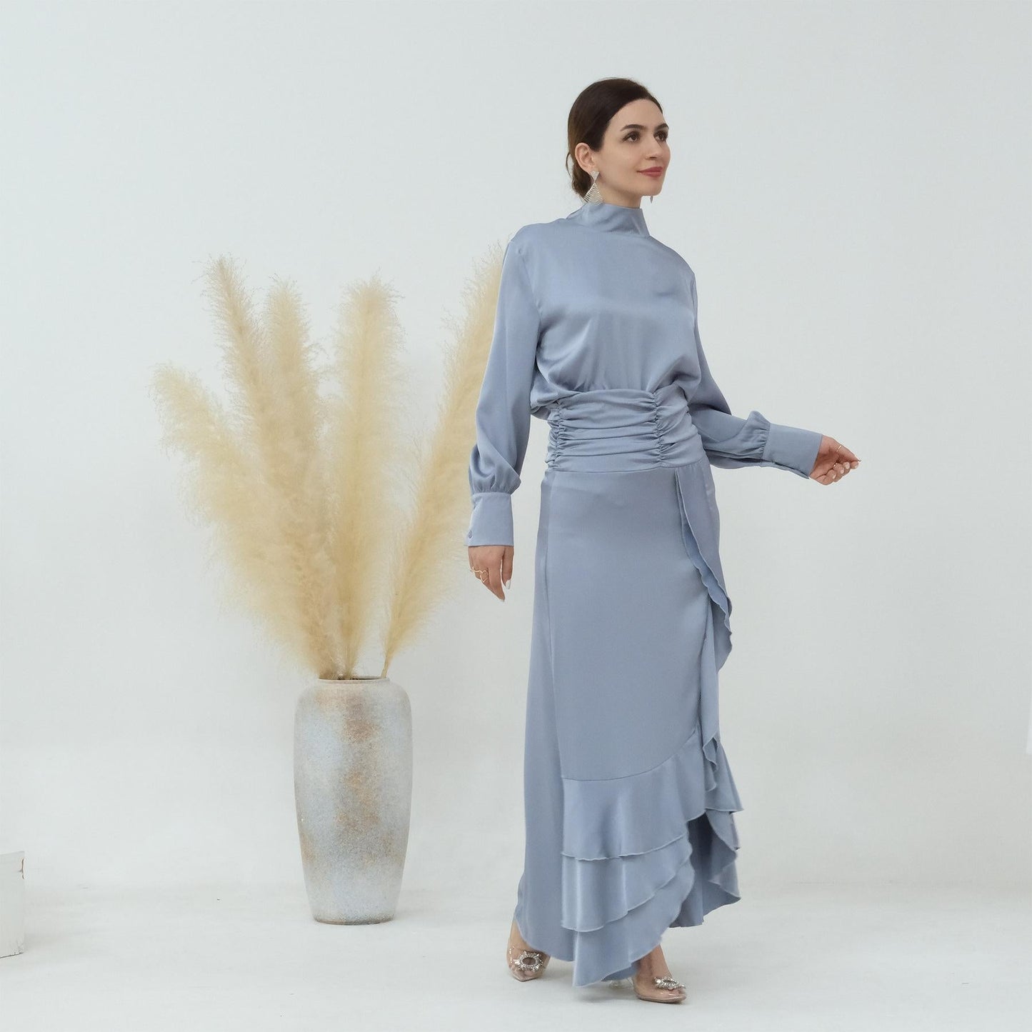 LUMAYA LUMAYA0718 Solid Colour High Neck Slimming Set