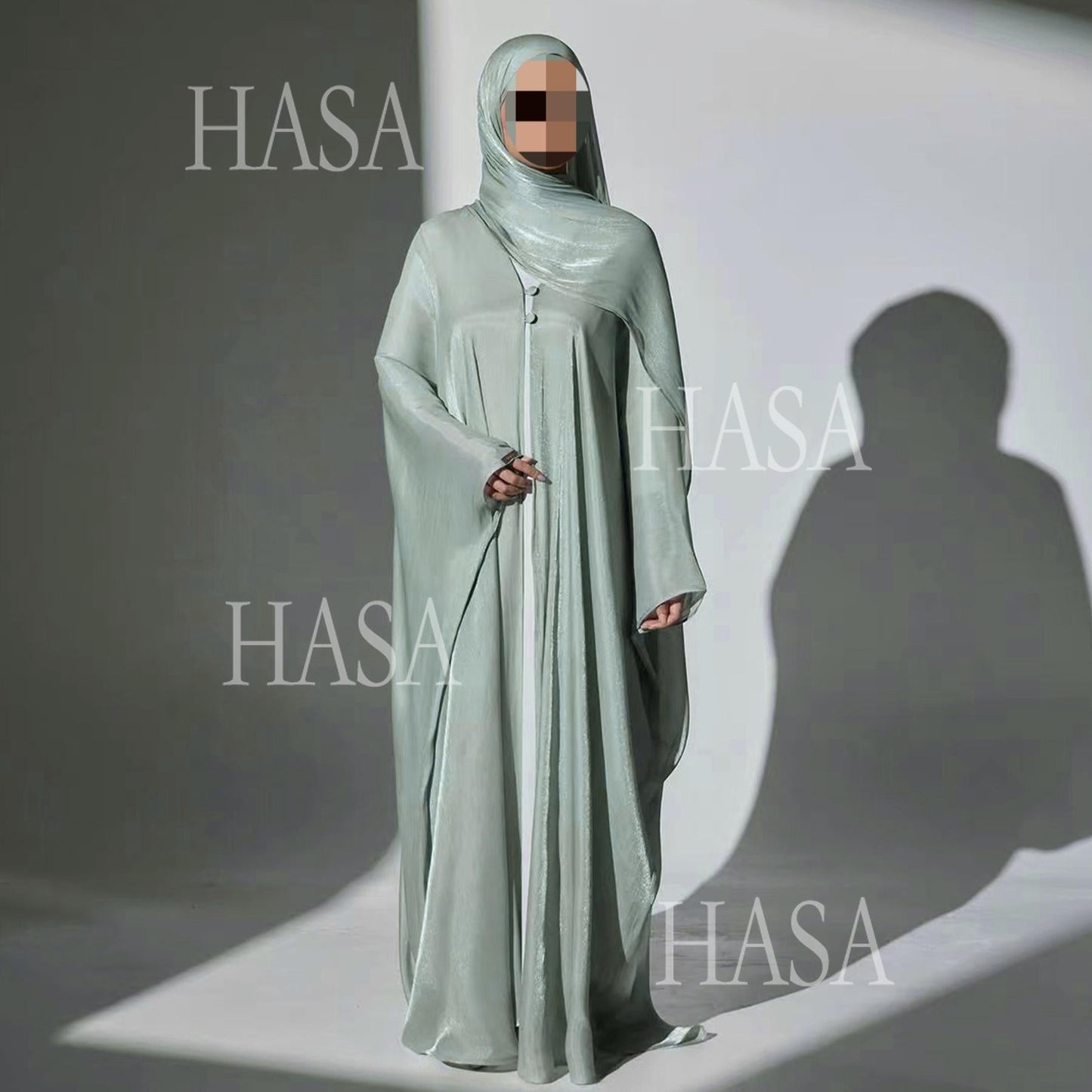 LUMAYA6534 Elegant Island Wrinkle Texture Solid Color Cardigan Robe