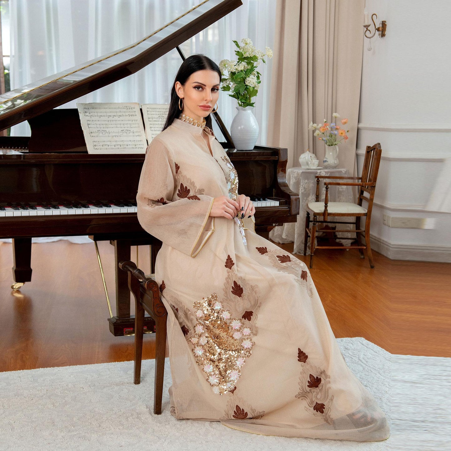 LUMAYA LUMAYA0443 Muslim Embroidered Dress