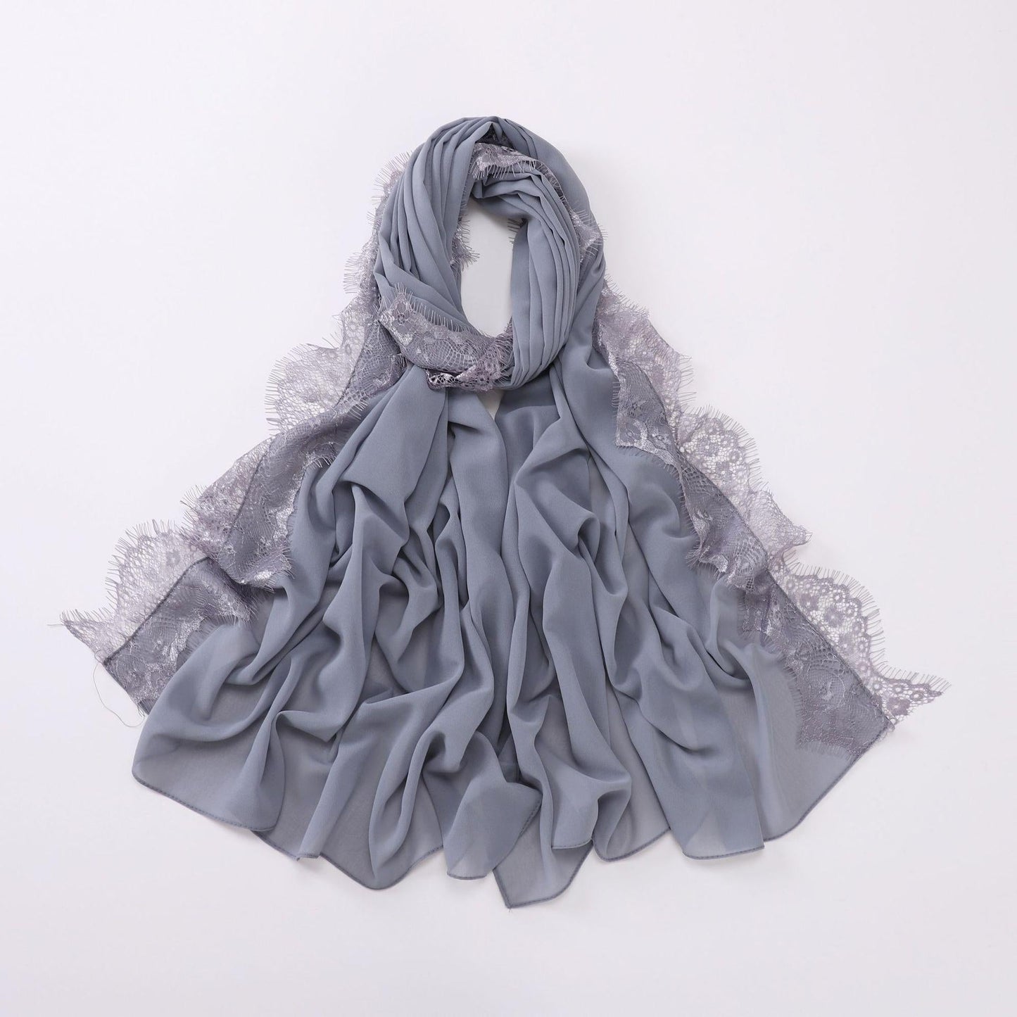 LUMAYA LM1119 Chiffon Lace Edge Headband Hijab