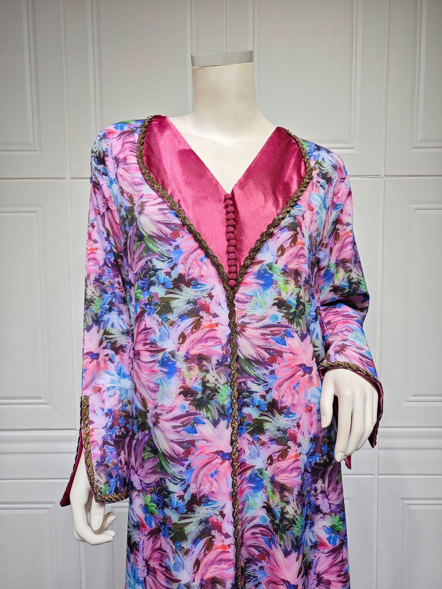 LUMAYA LUMAYA1070 Fashionable Printed Diamond Set Robe
