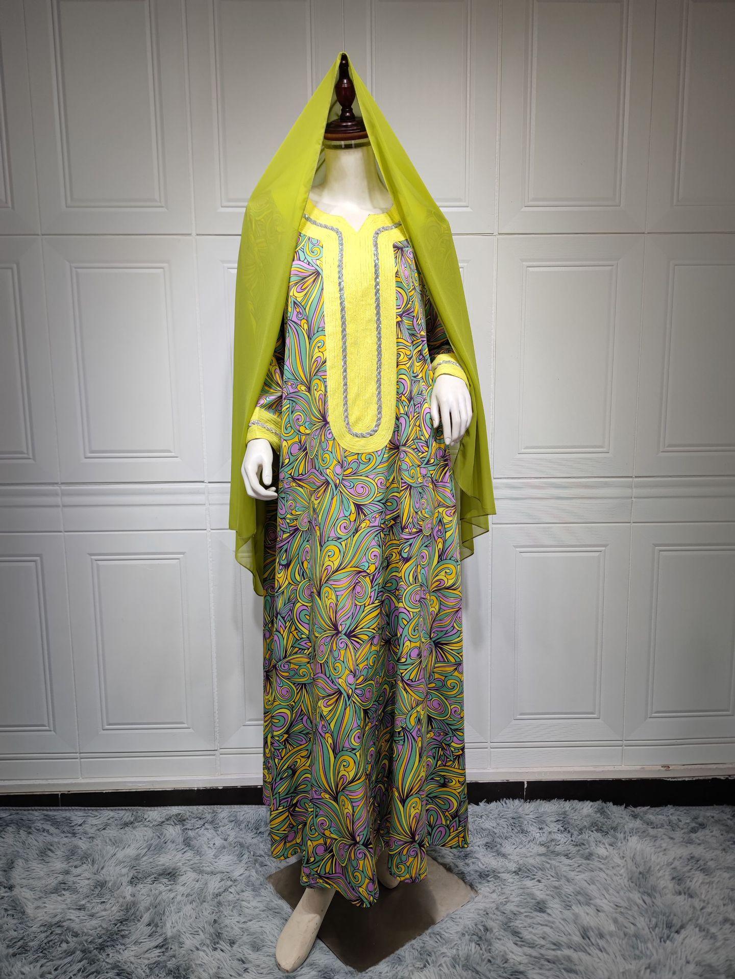 LUMAYA LUMAYA1074 Muslim Embroidered Hot Diamond Dress