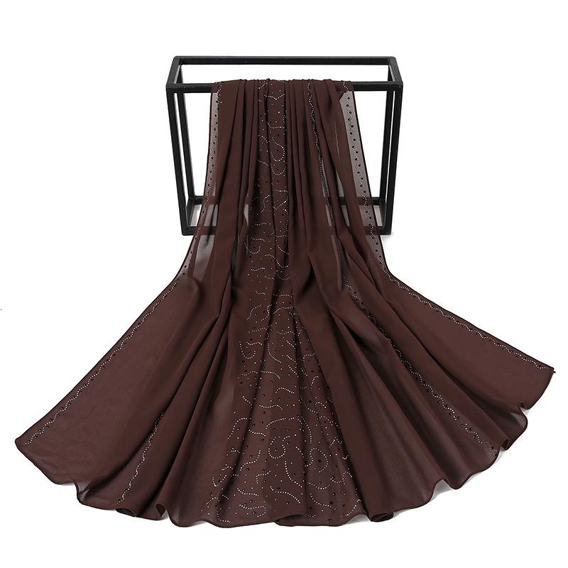 LUMAYA LM1127 Pearl Chiffon Rhinestone Headscarf