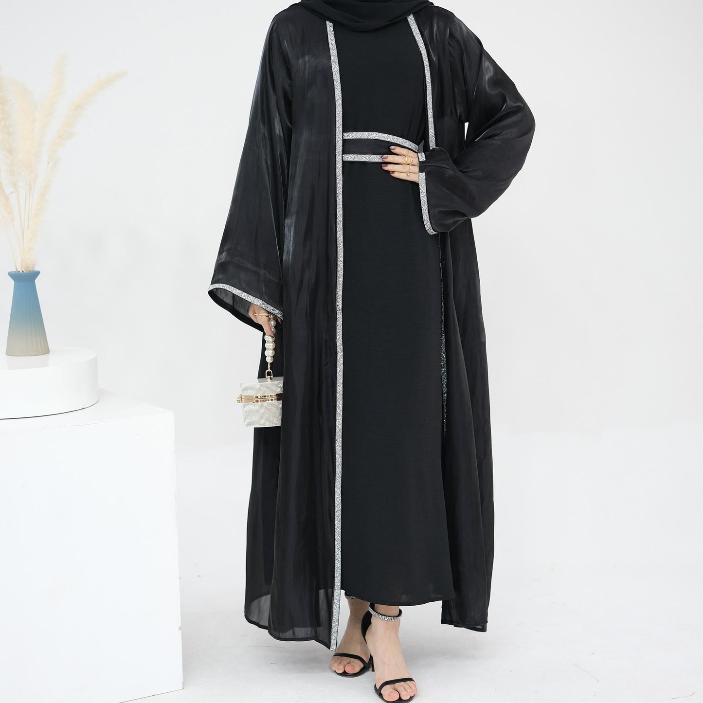 LUMAYA LM1185 3pcs Set Cardigan+Inner Dress+Hijab