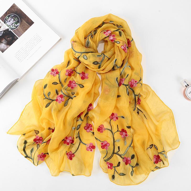LUMAYA LM1132 Chiffon Flower Embroidered Scarf