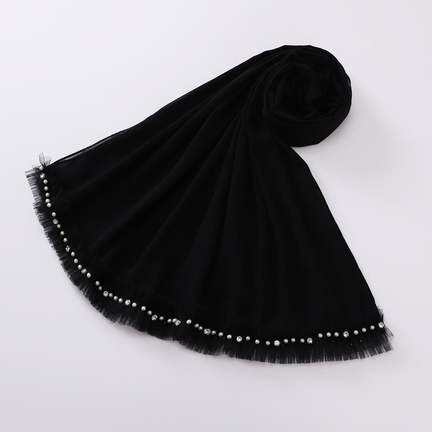 LUMAYA LM1118 Pearl Chiffon Lace Headscarf