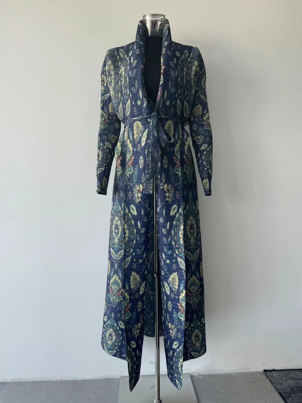 LUMAYA6708 Botanical Elegance , Teal Floral Kimono-Style Abaya